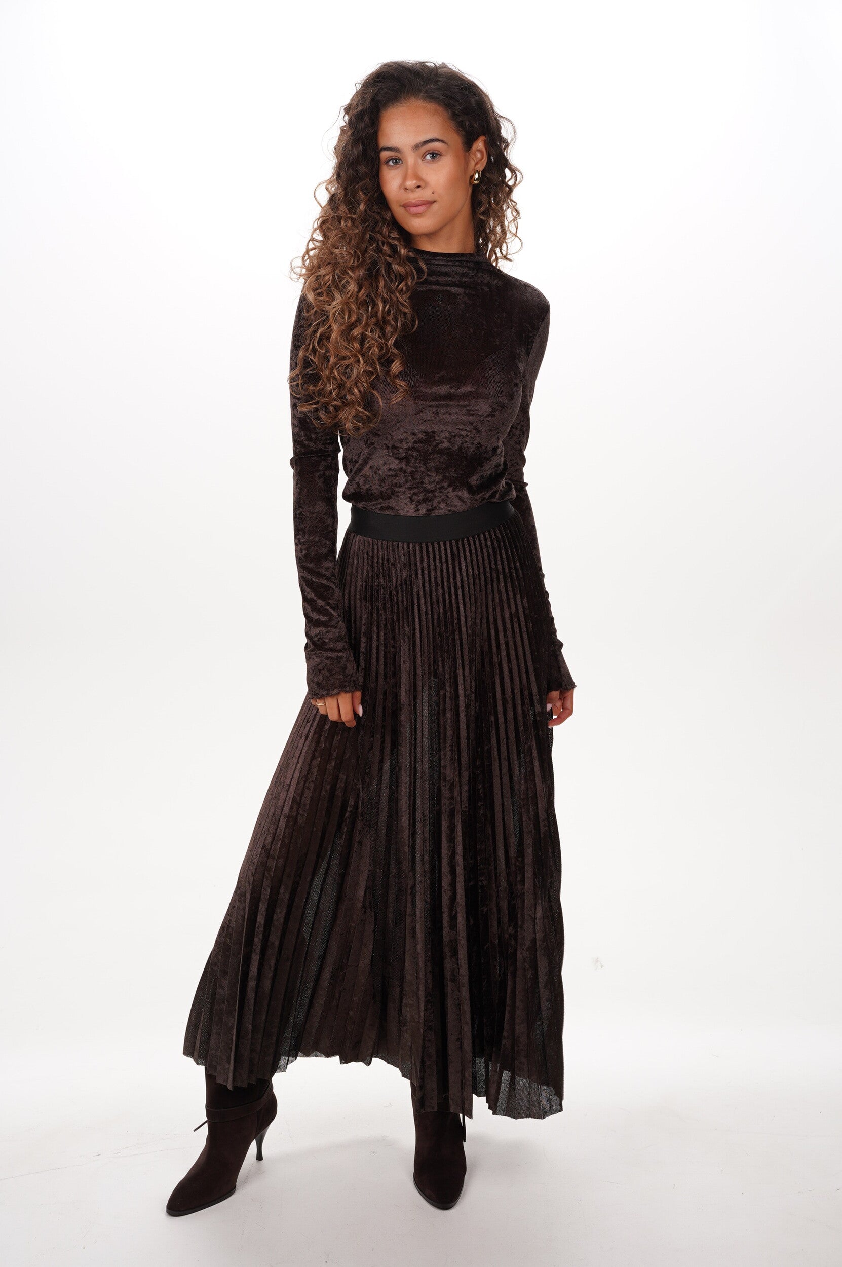 FORTE FORTE Top Flocked stretch tulle turtleneck