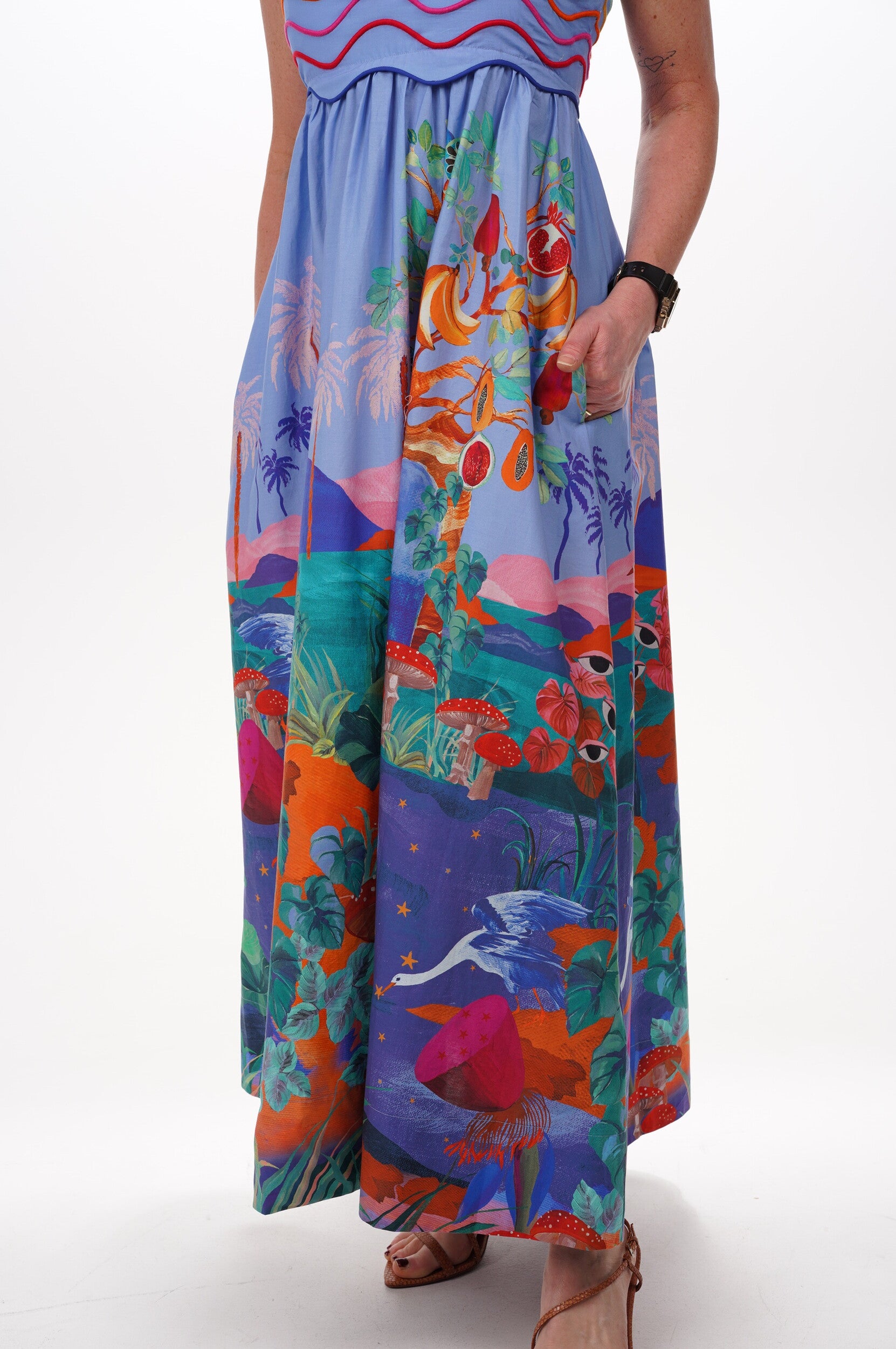 FARM RIO Dress Dream landscape multicolor sleeveless maxi