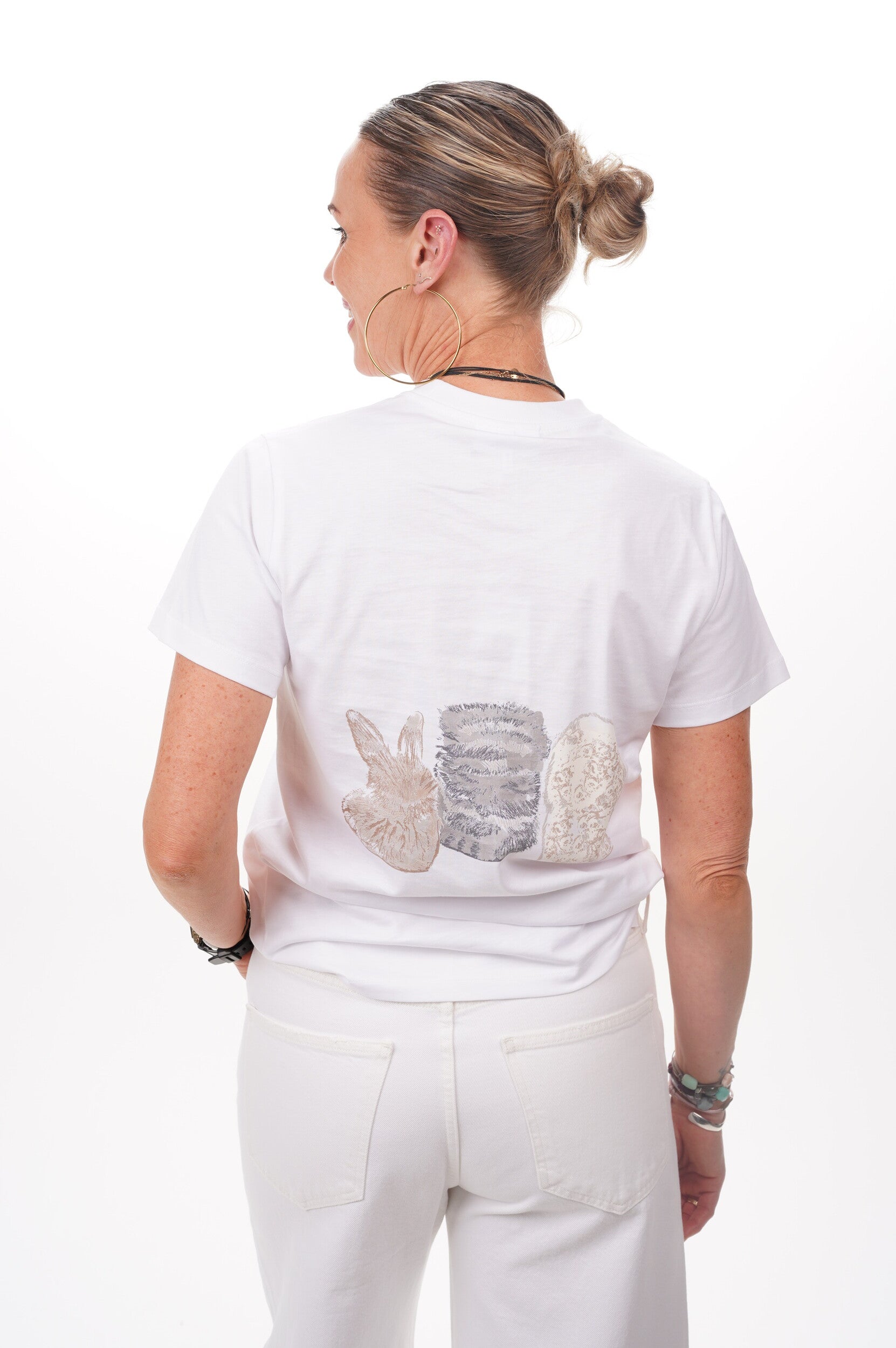 GANNI T Shirt Basic cotton jersey cute animals