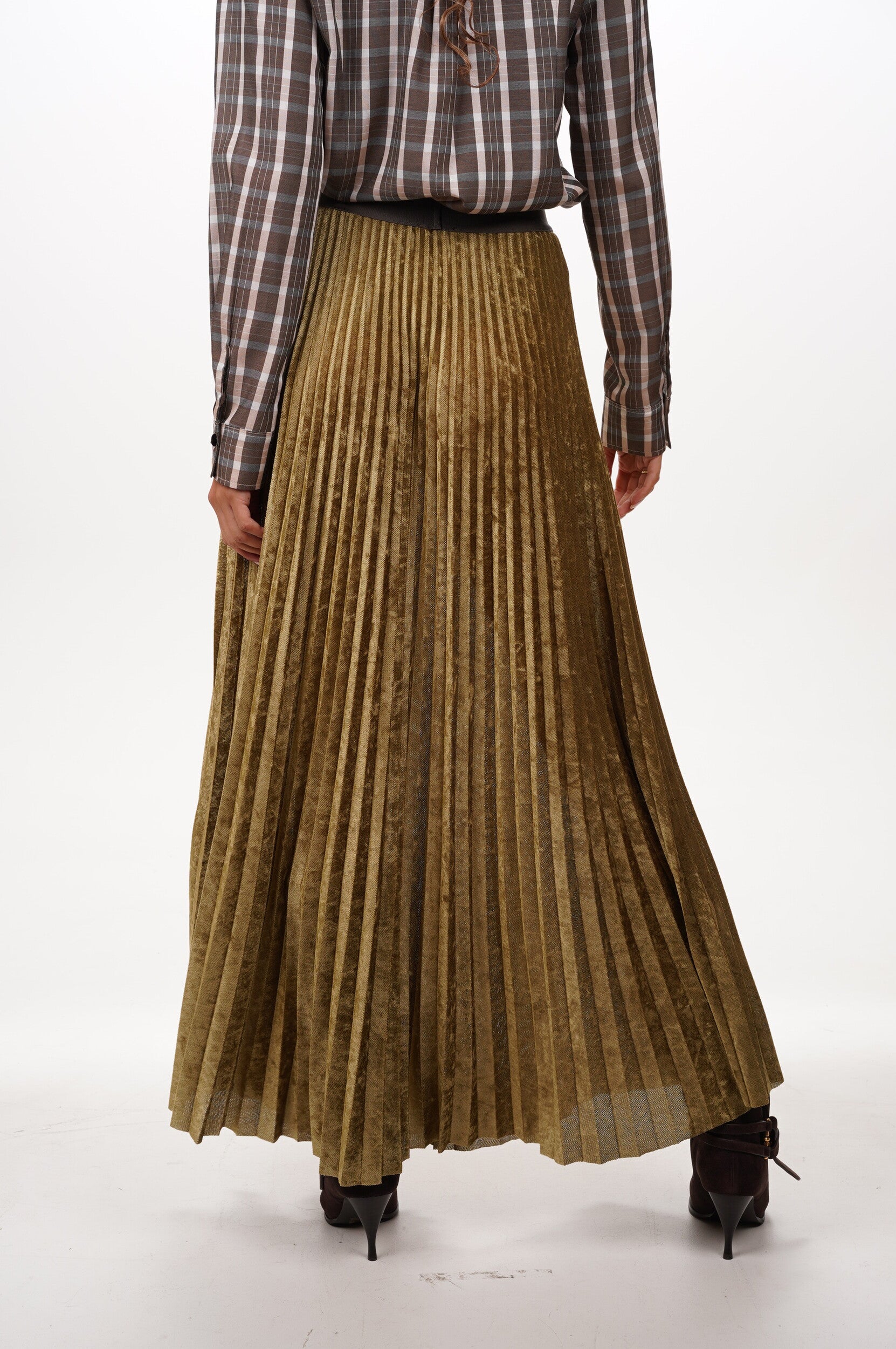 FORTE FORTE Skirt Soleil plisse flocked stretch tulle midi