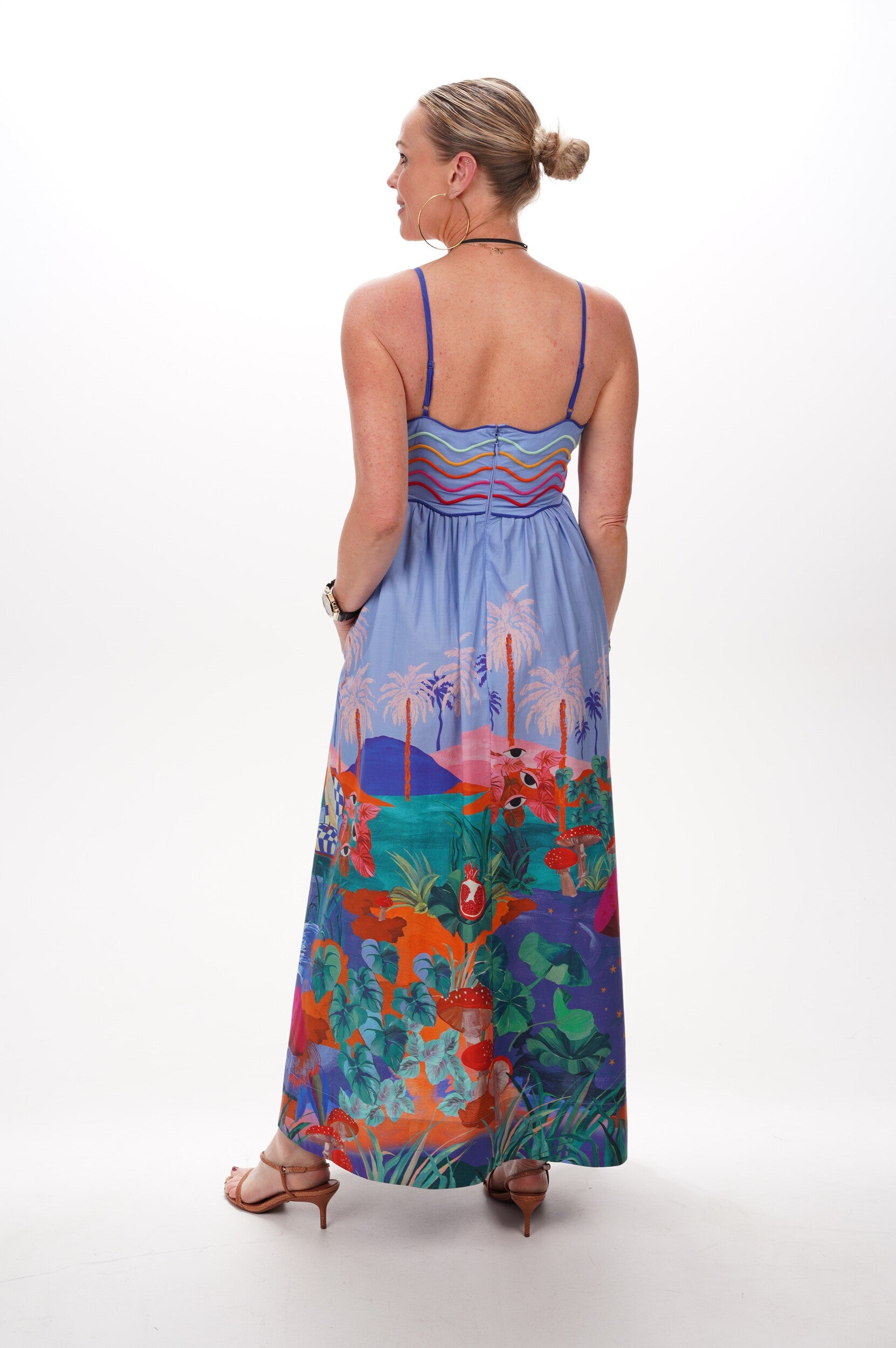 FARM RIO Dress Dream landscape multicolor sleeveless maxi