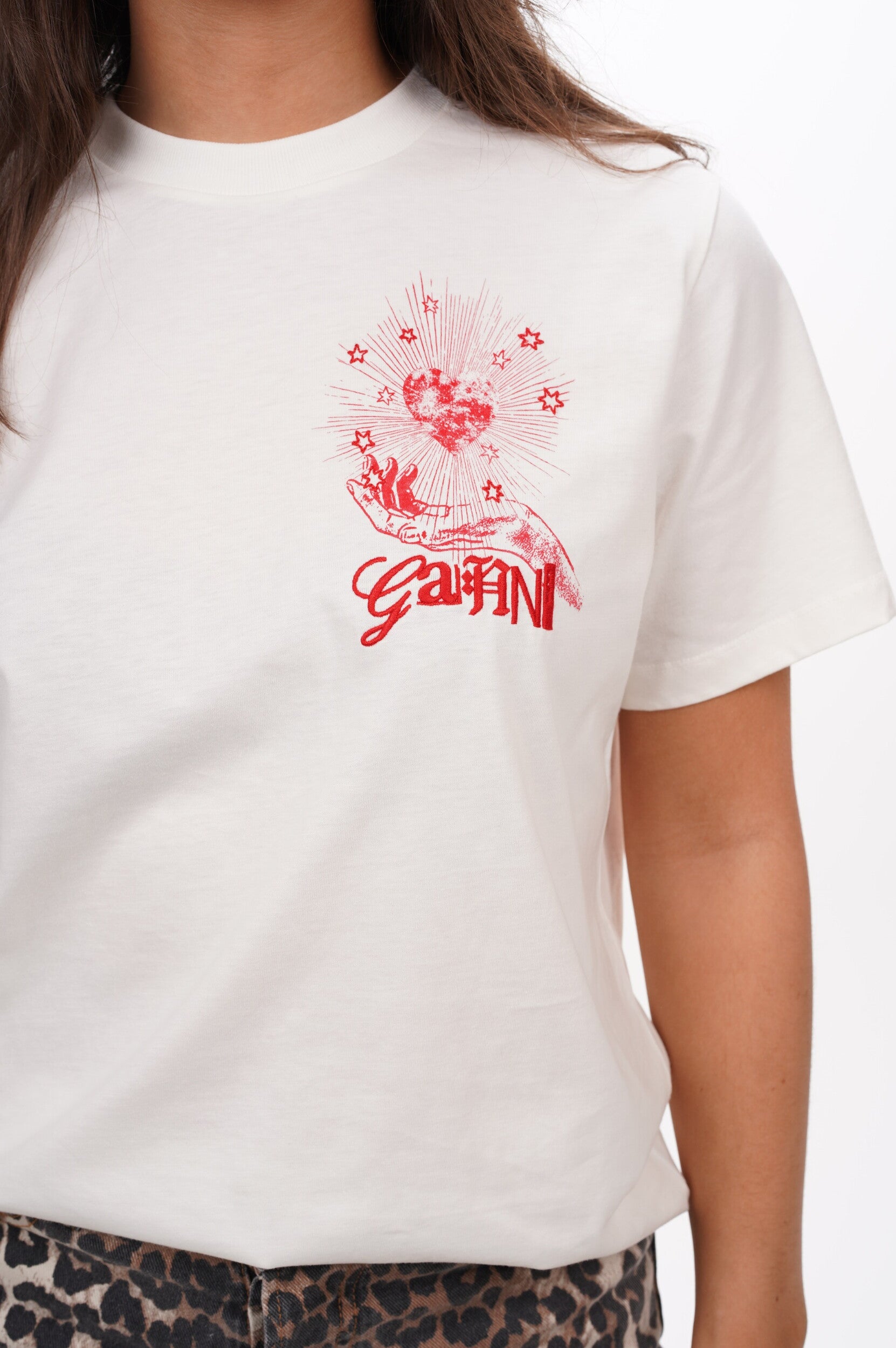 GANNI T Shirt Celestial poster relaxed t-shirt