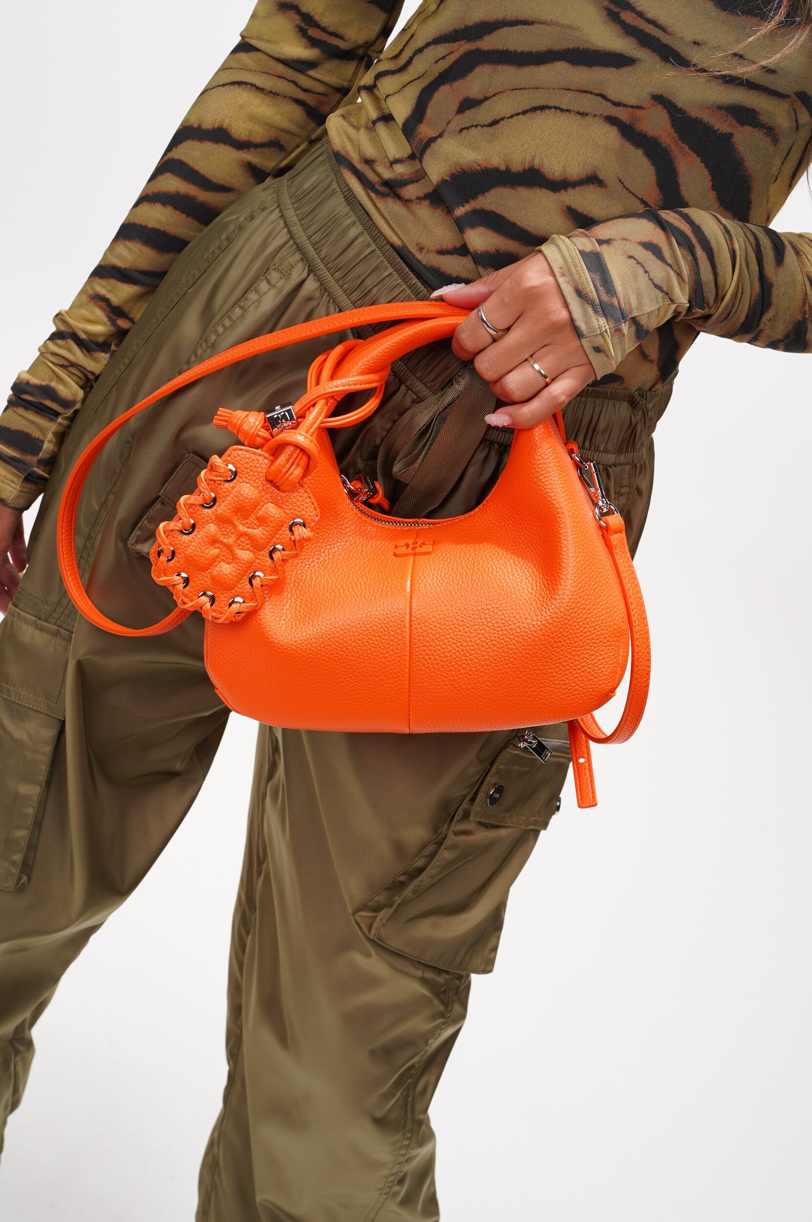 GANNI Bag Hobo mini grained