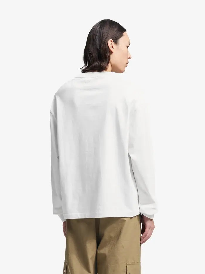 BRAMS FRUIT T Shirt Distressed Script Logo Longsleeve - Off White