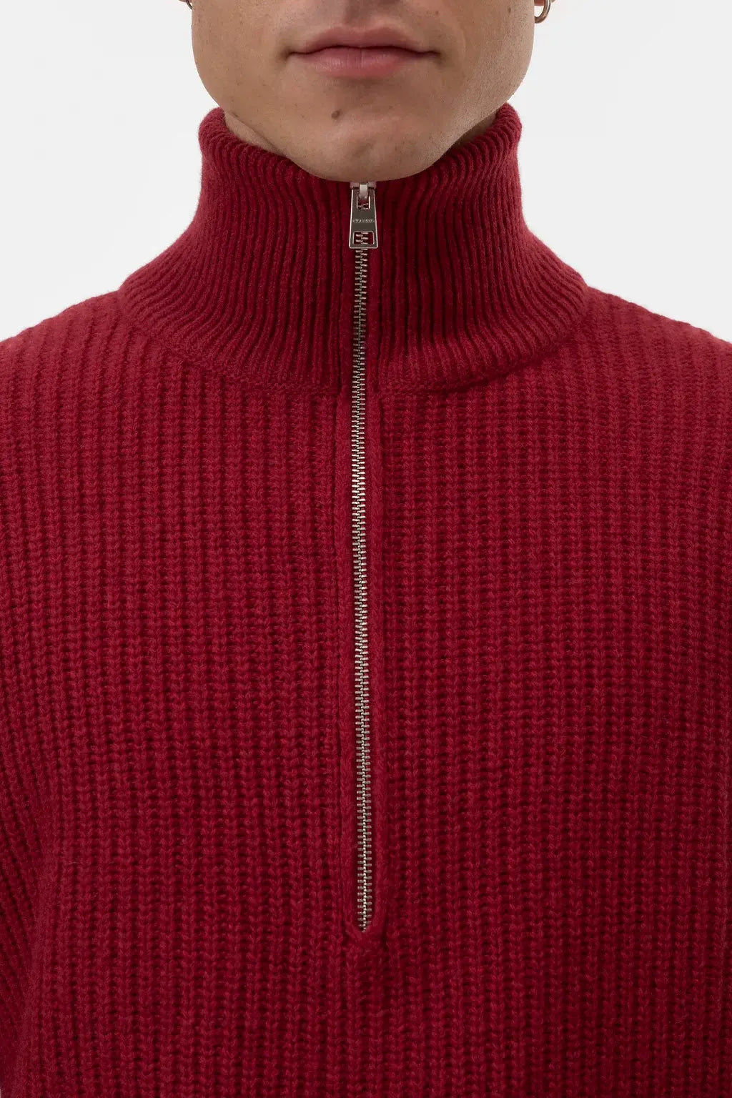 CLOSED Pull Zipped jumper Crimson Red