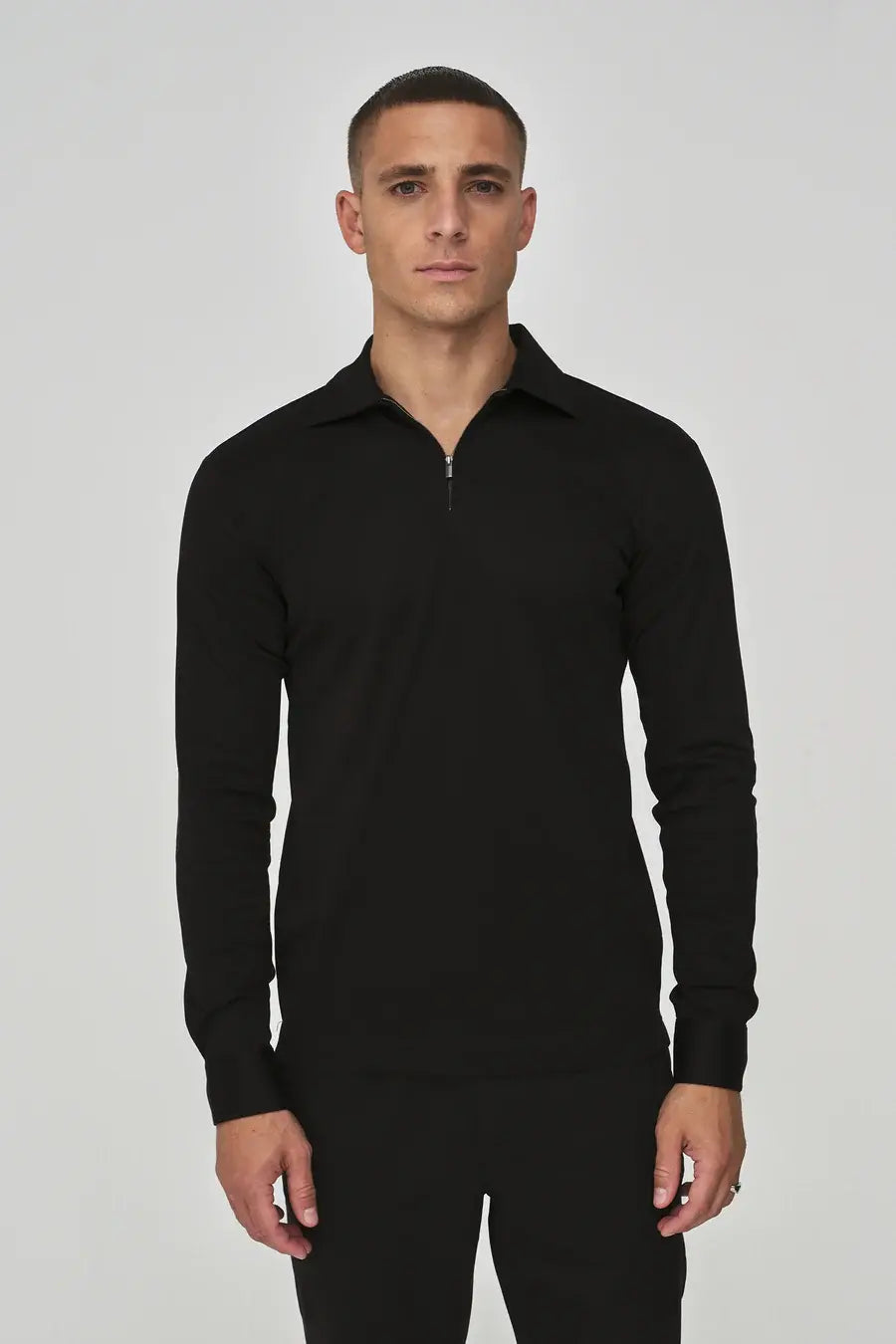 VALENZA Polo PoloZip L/S Black