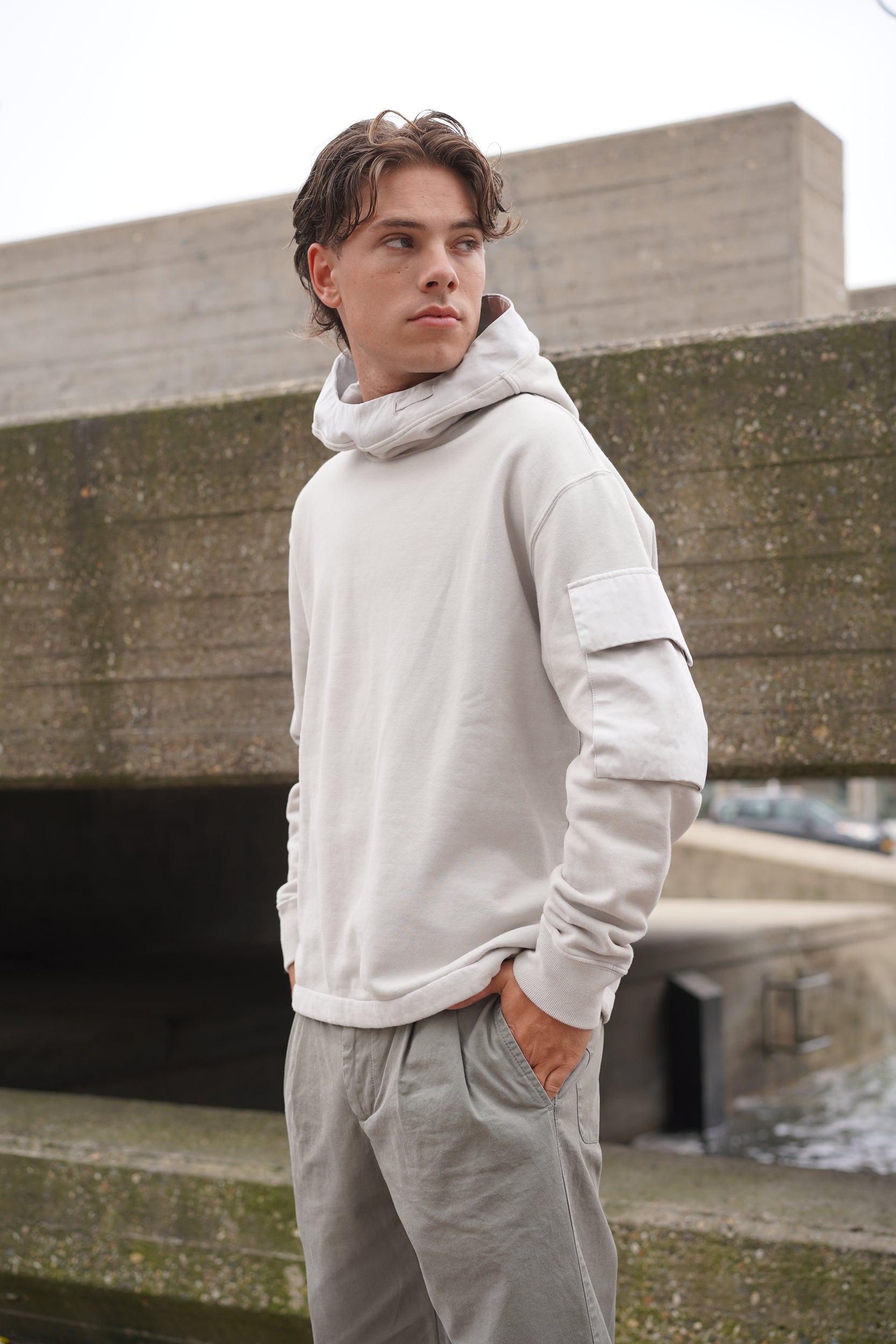 Sweatshirt Felpa C TEN C Pull FELPA CHIUSA CAPPUCCIO