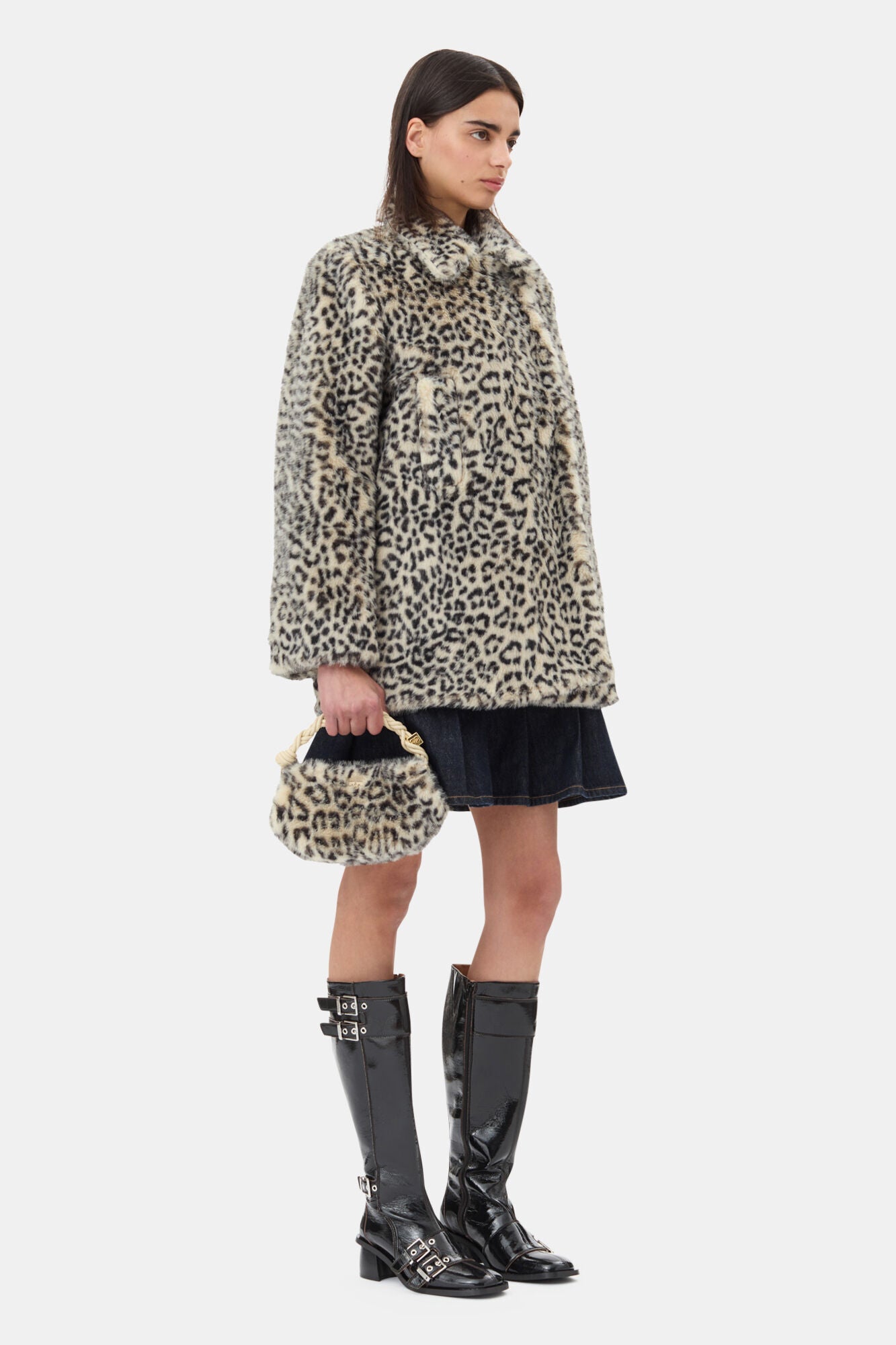 GANNI Bag Bou bag mini fur print