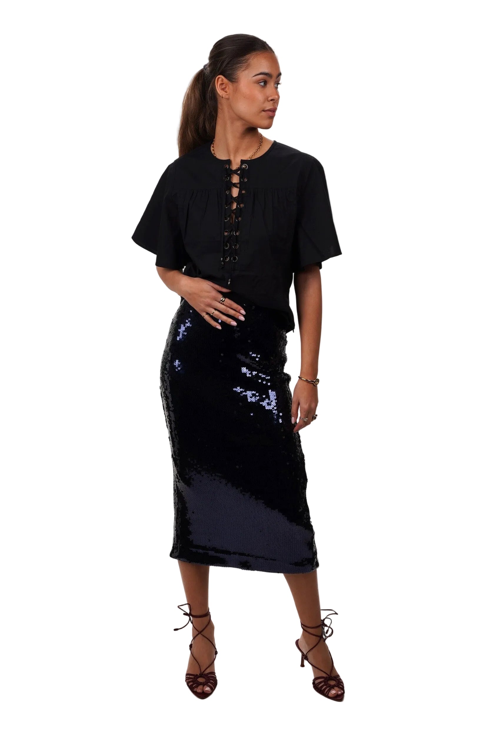 ROTATE Skirt Tasha Sequins pencil