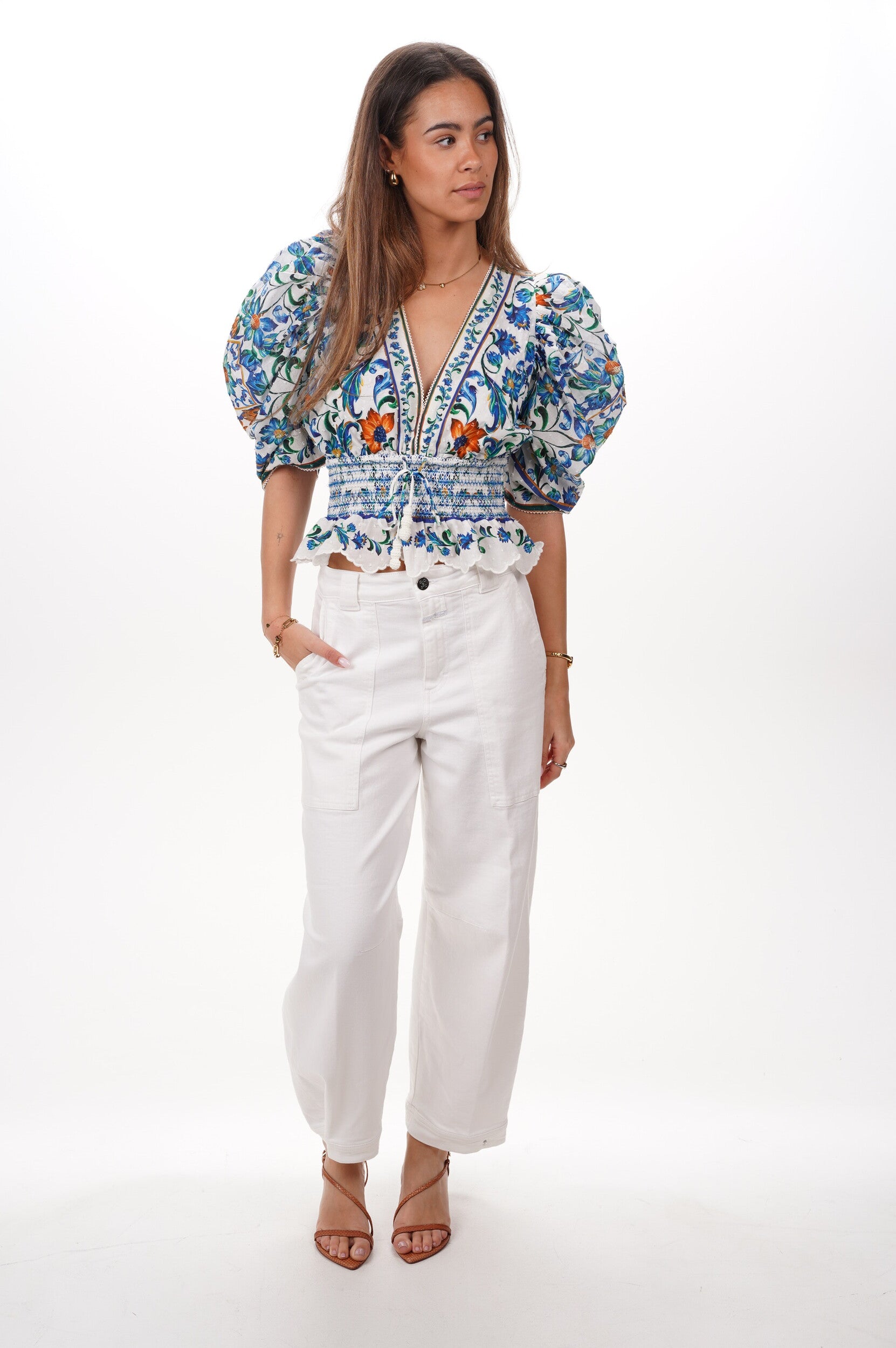 FARM RIO Top Flora tile off-white