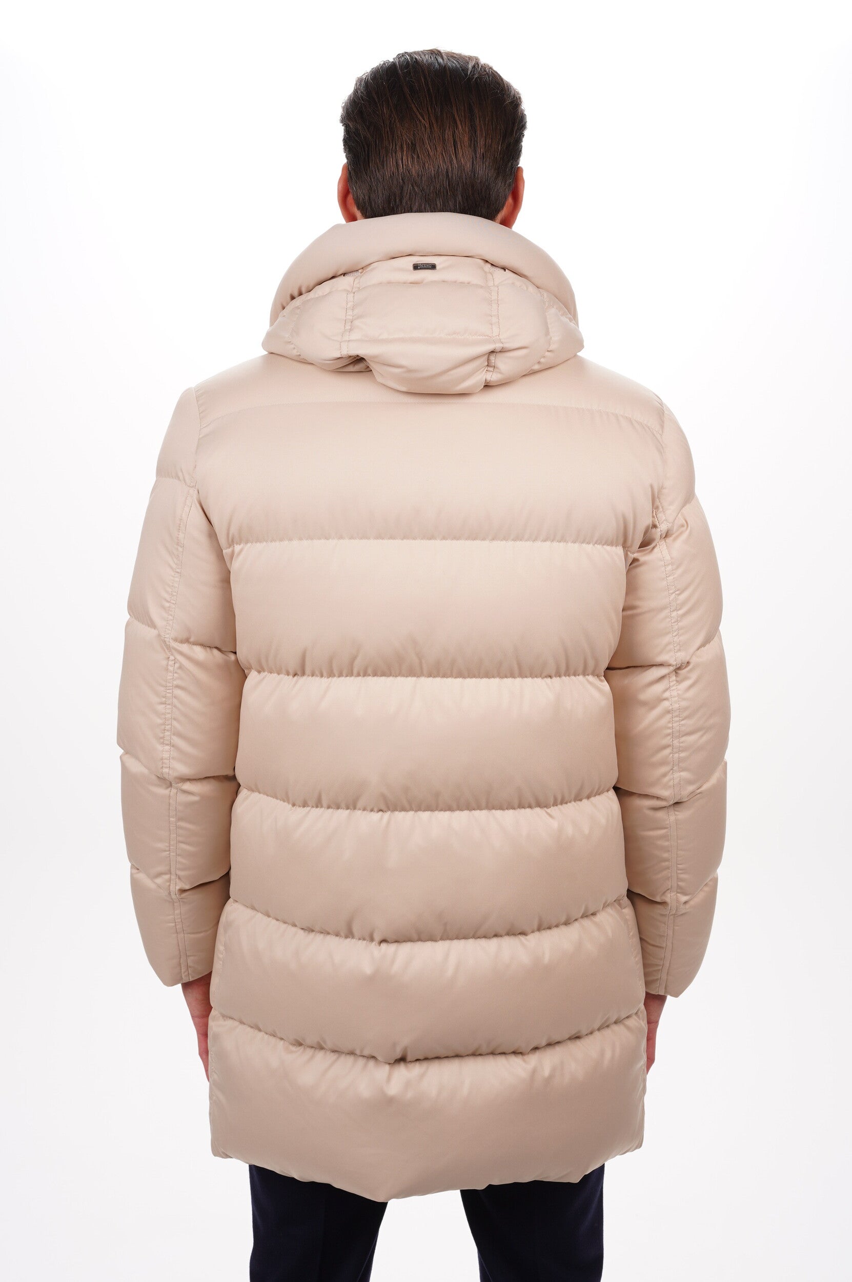 HERNO Coat Men's Woven Half Coat Beige