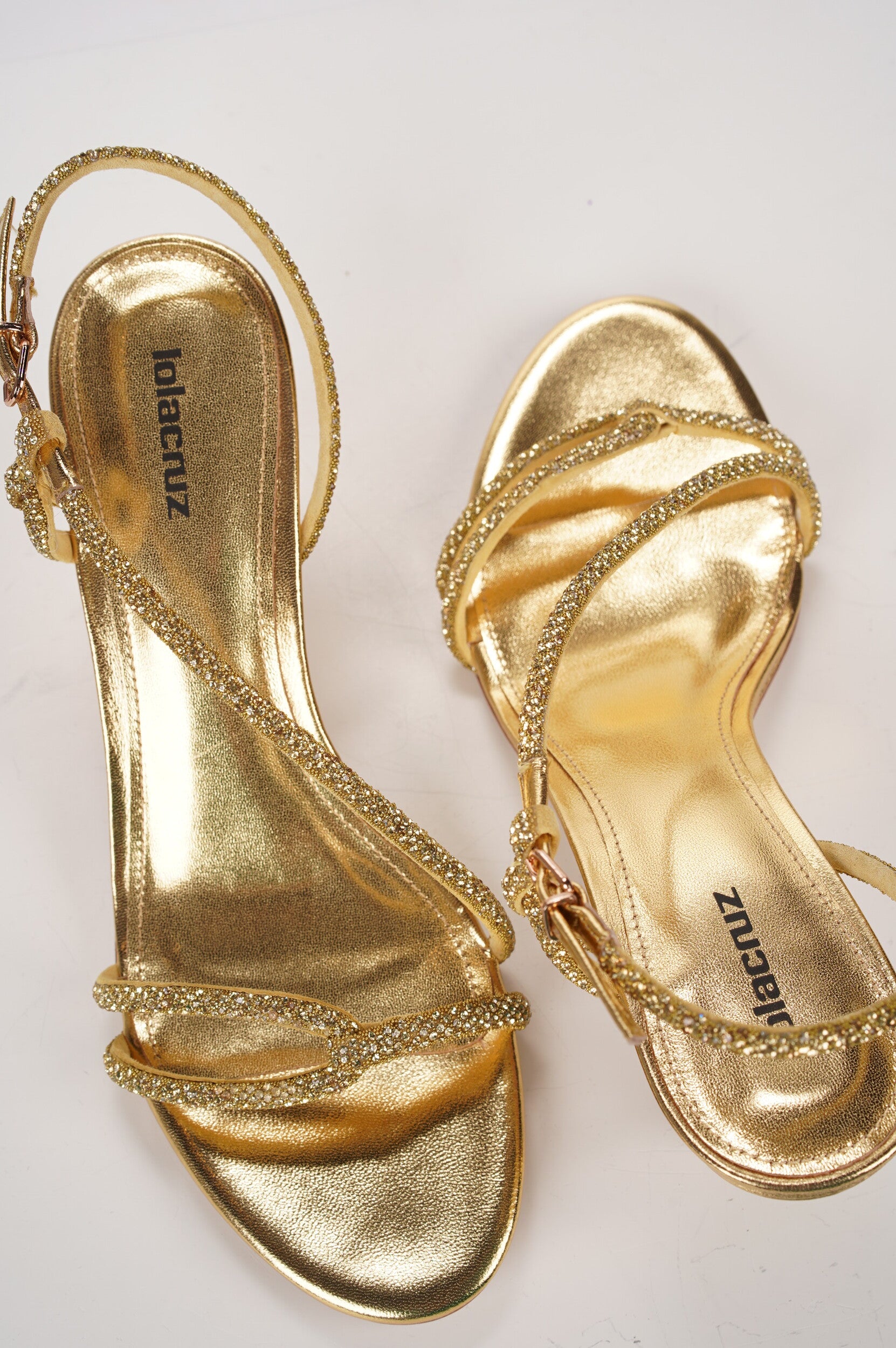 LOLA CRUZ Sandals 271Z19BK GOLD