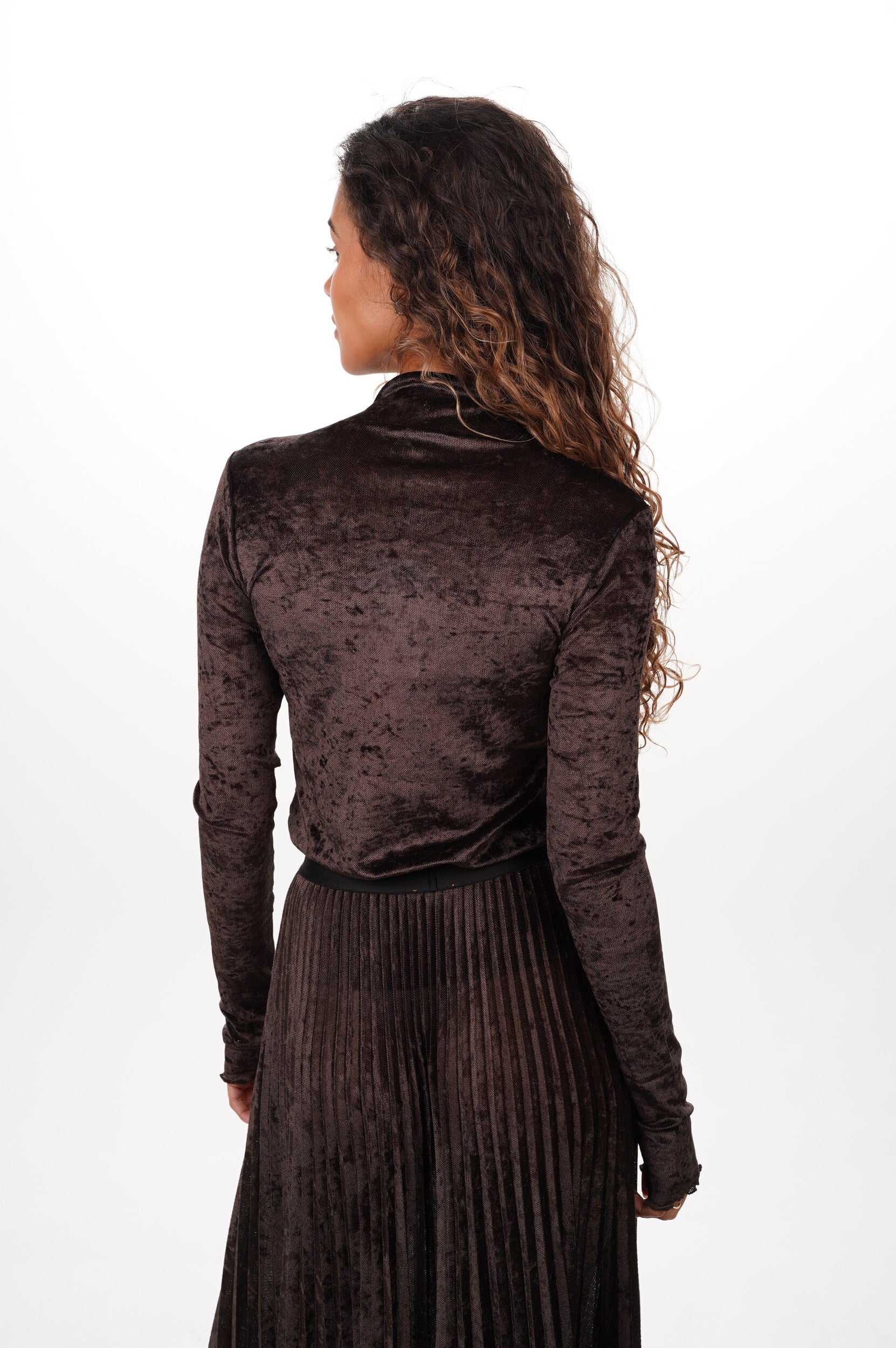 FORTE FORTE Top Flocked stretch tulle turtleneck