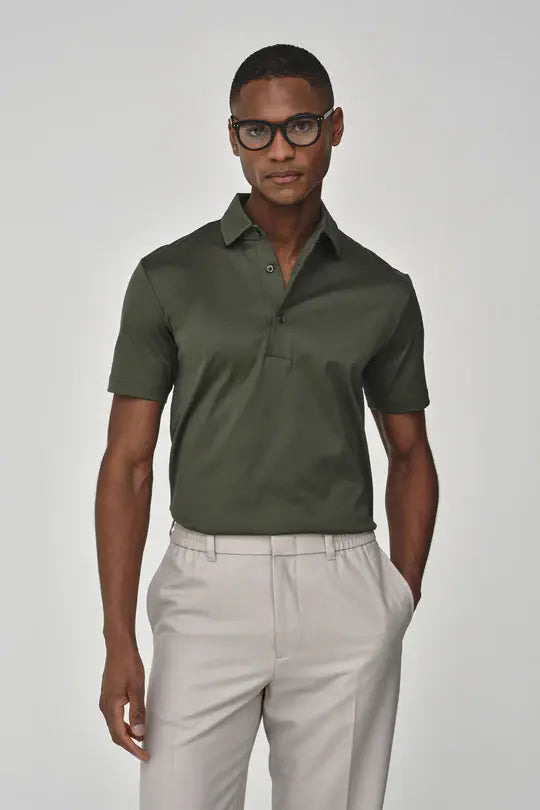 VALENZA Polo Supima Polo schiller collar Green