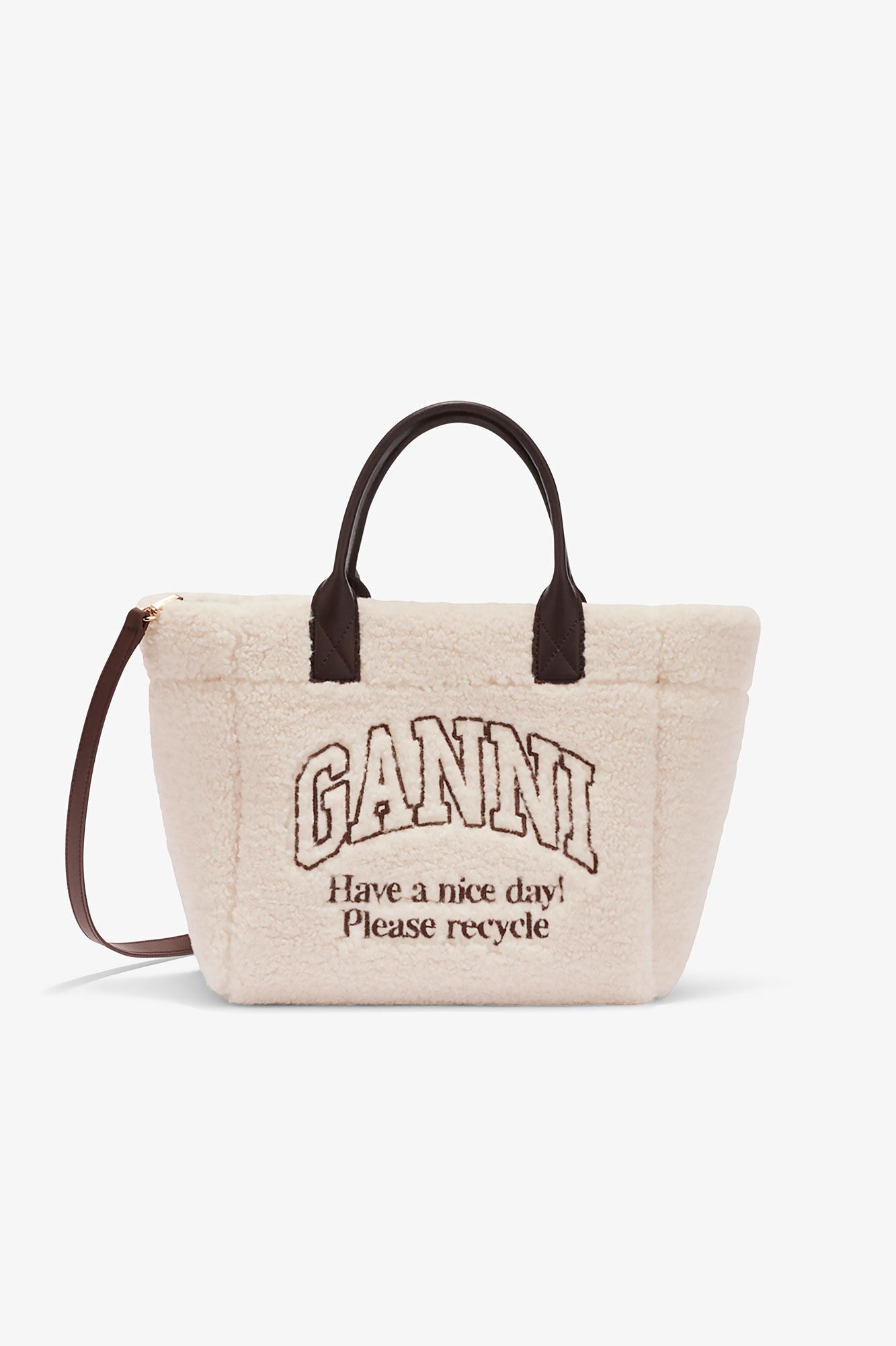 GANNI Bag Small easy shopper shearling