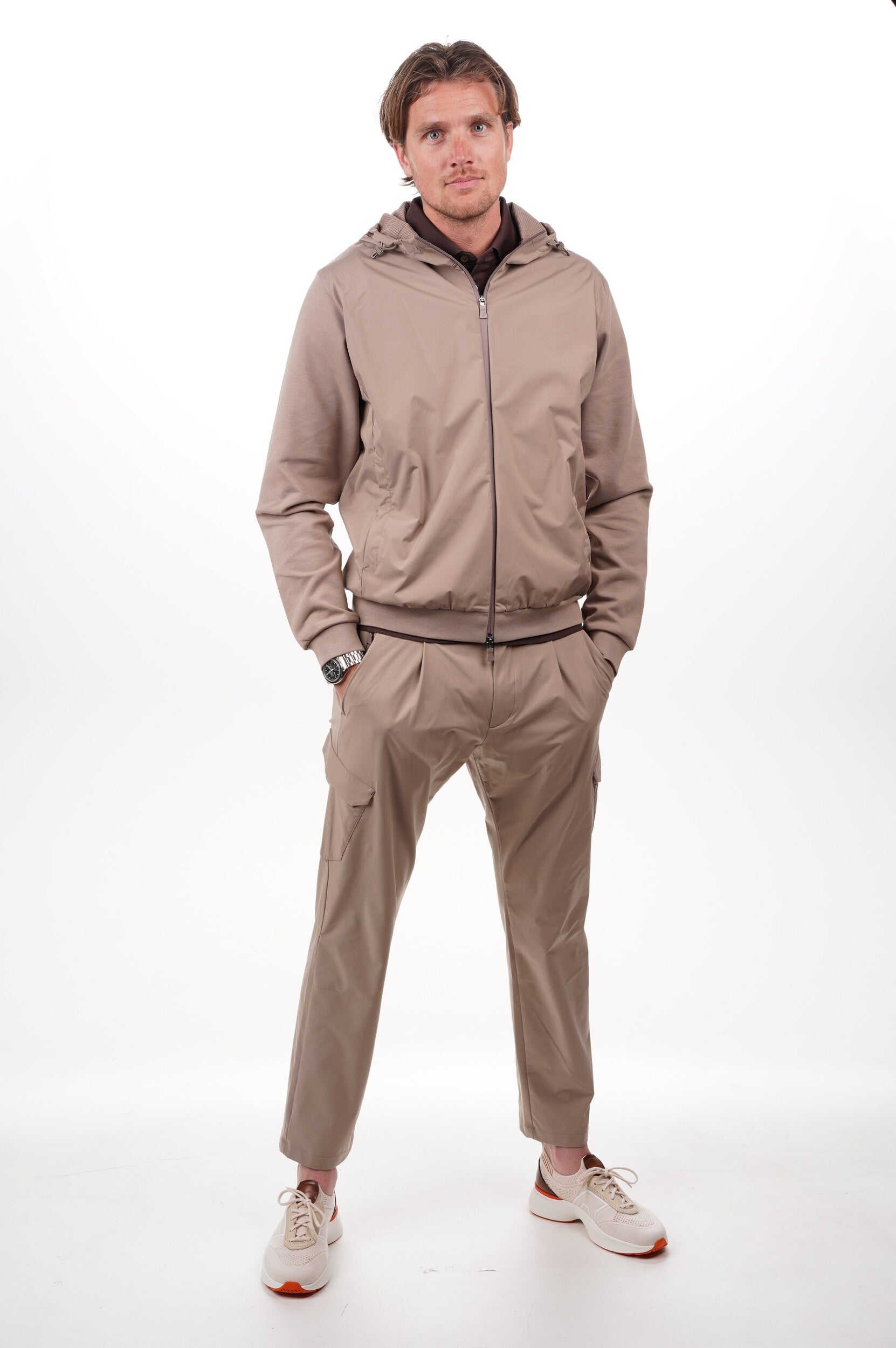 HERNO Cardigan Men's Knitted Cardigan Taupe