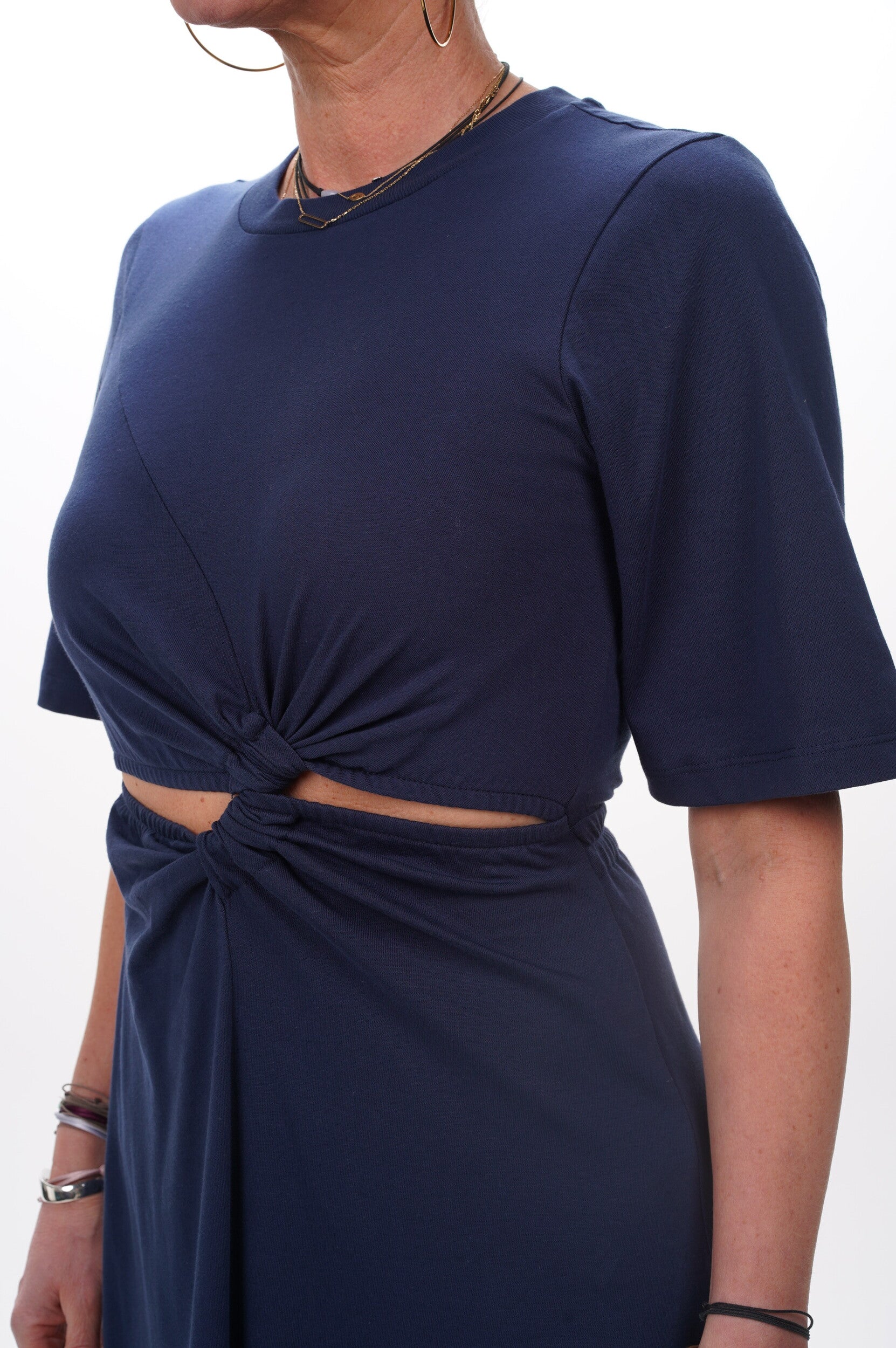 FARM RIO Dress Dark blue short sleeve midi