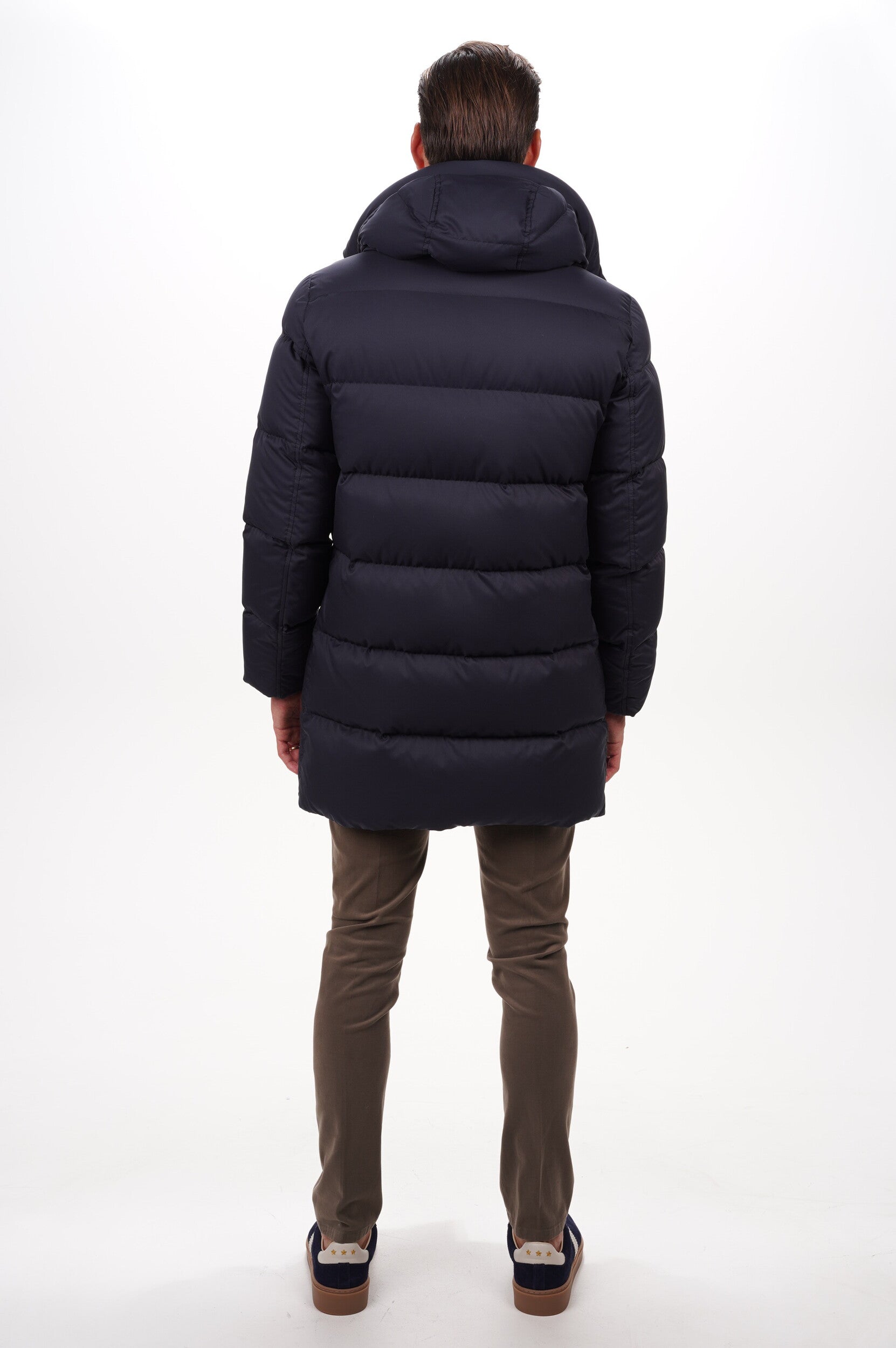 HERNO Coat Men's Woven Half Coat Blue