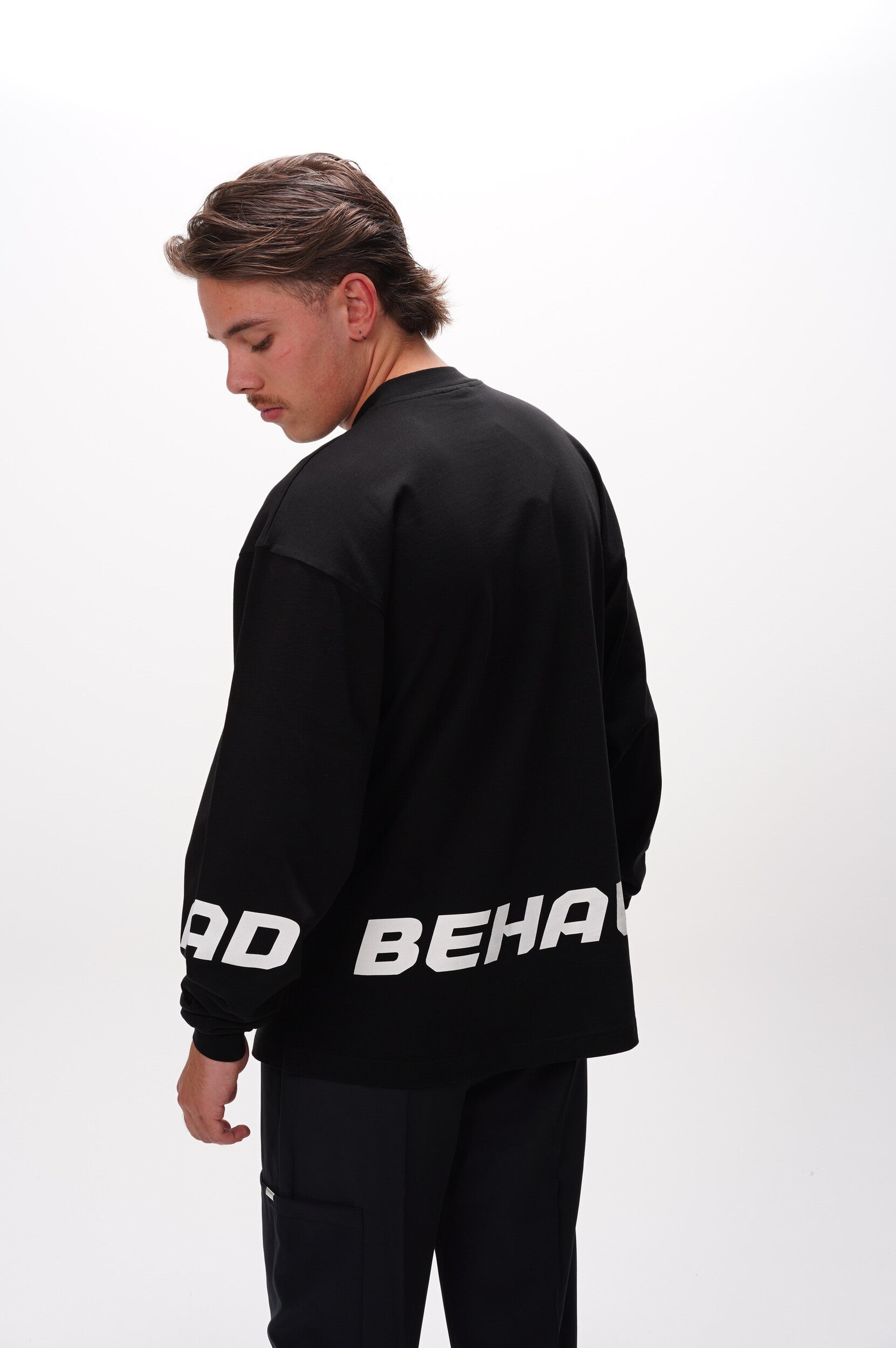 BAD BEHAVIOUR T Shirt Black Longsleeve Bad Behaviour