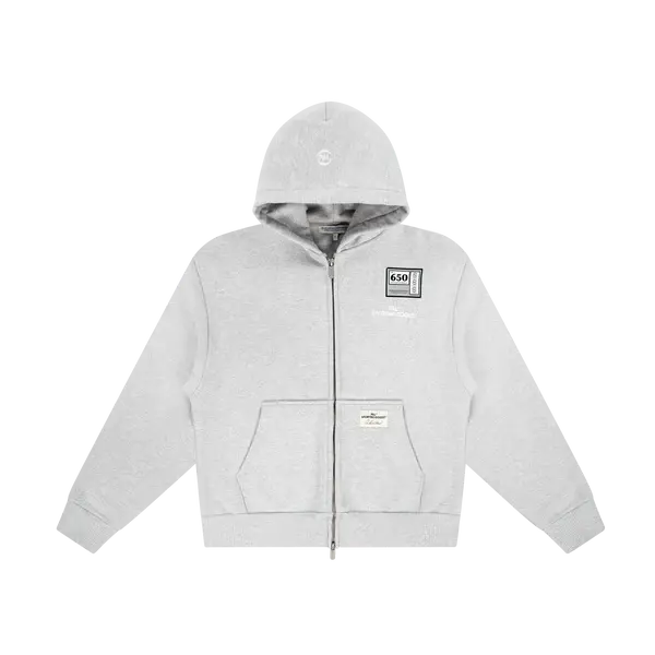 PAL SPORTING GOODS Pull The Cyr Full Zip Hoodie, Light Gray Marl