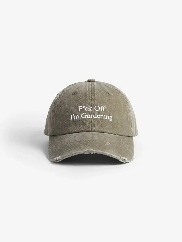 BRAMS FRUIT Cap/Hat Distressed F*ck Off I'm Gardening Cap - Olive 