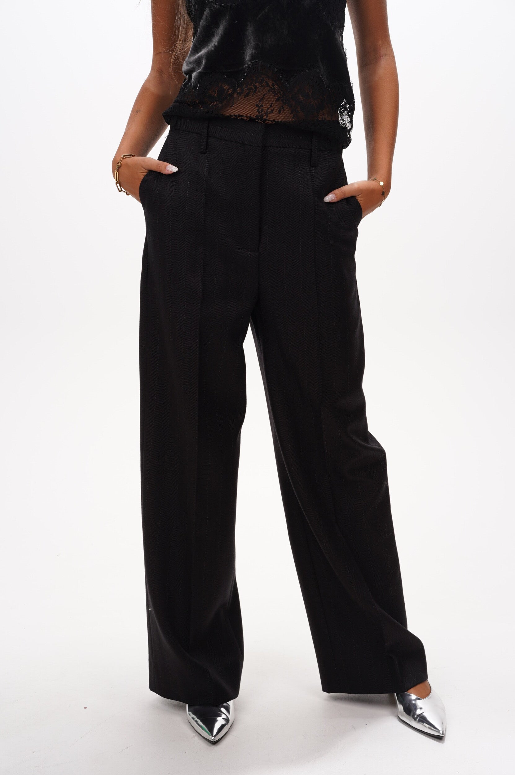 HERSKIND Trousers Powel wool low waist 