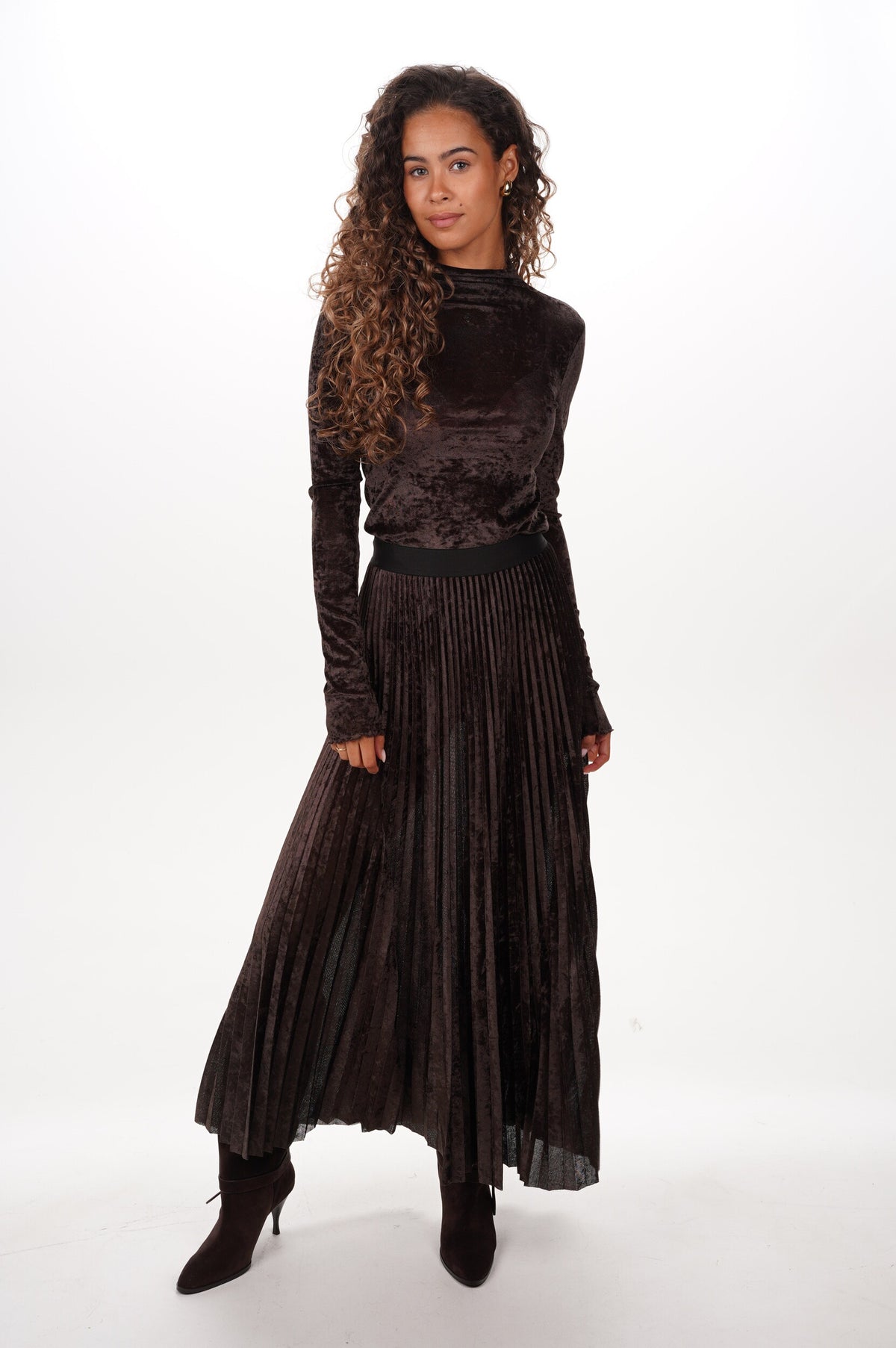 FORTE FORTE Top Flocked stretch tulle turtleneck