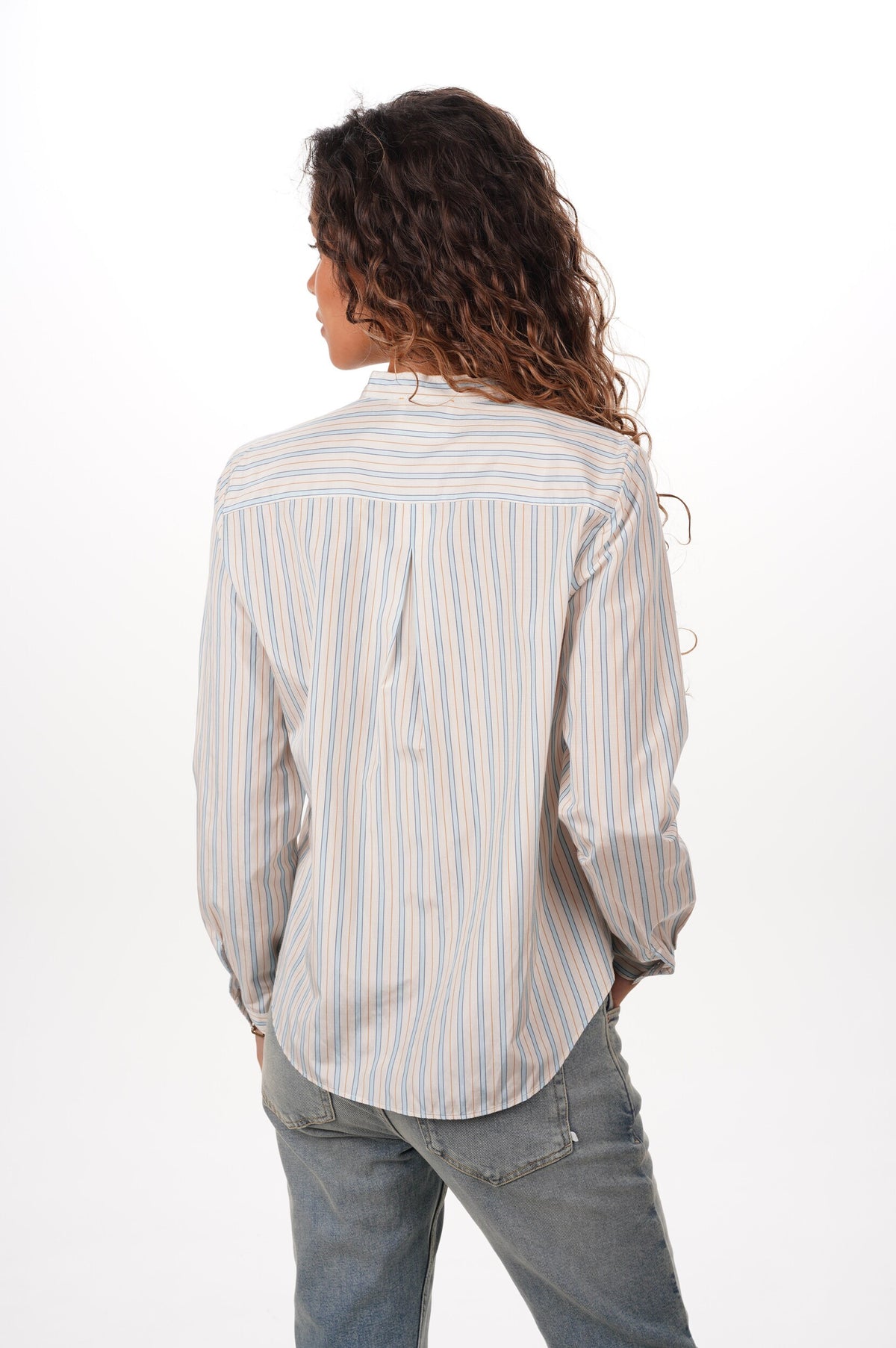 FORTE FORTE Blouse Chic striped taffetas with rouches