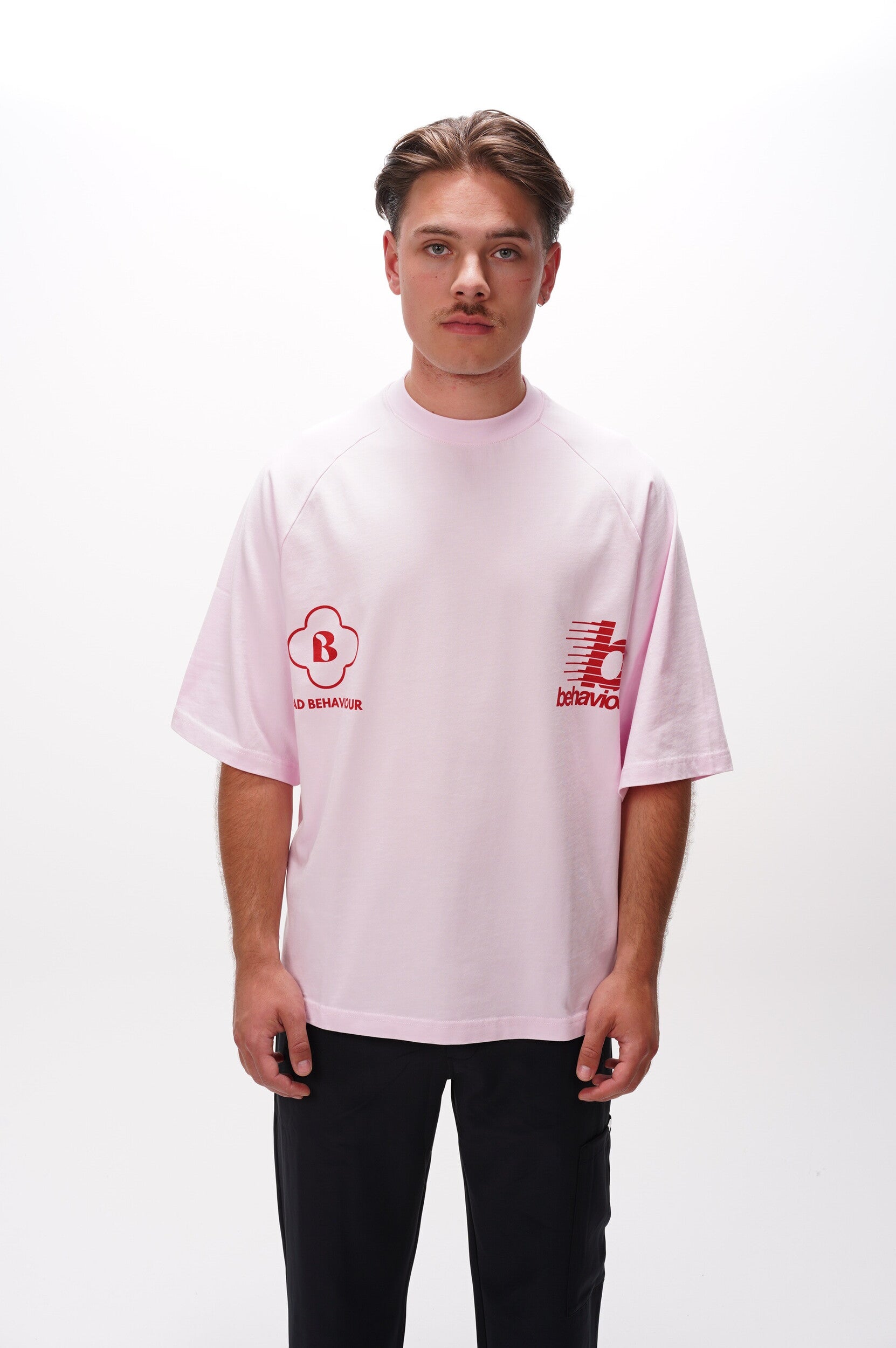 BAD BEHAVIOUR T Shirt Cherry Rouge Elbow Sleeve