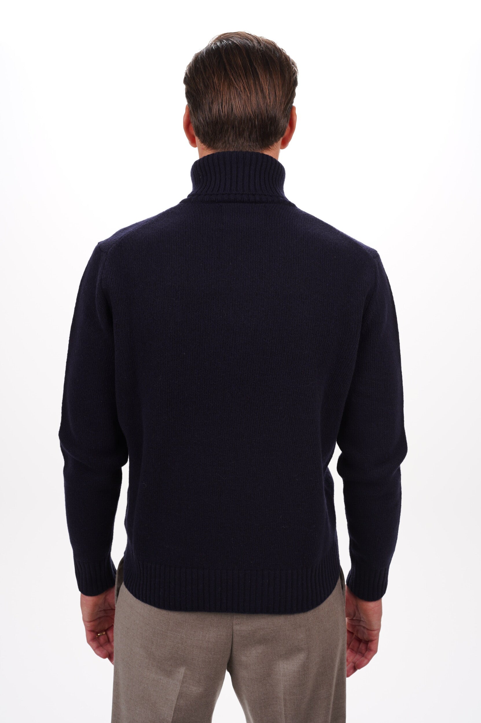 SEVEN GAUGE Pull LAMBSWOOL HIGH NECK SWEATER BLU