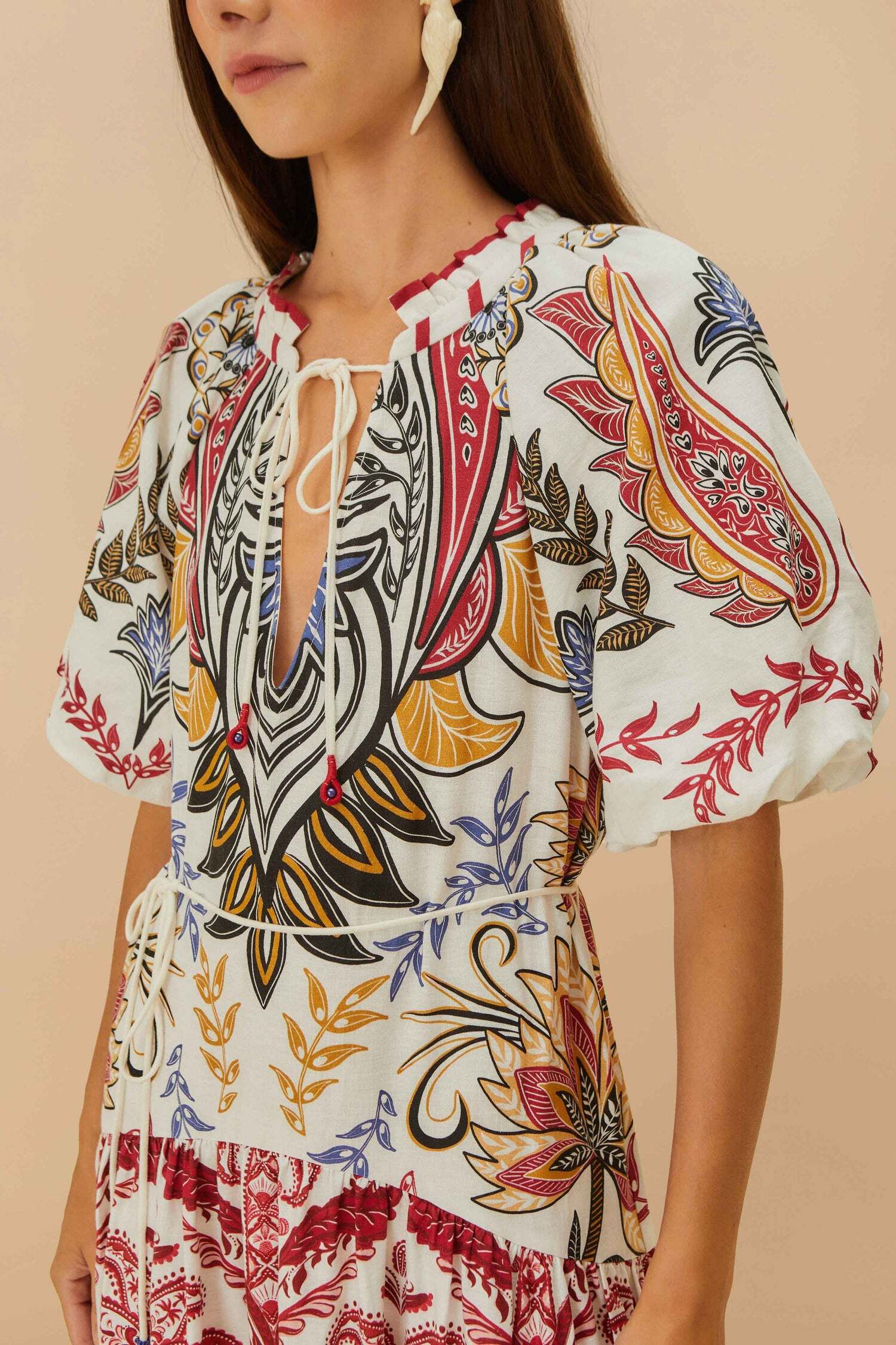 FARM RIO Dress Camafeu tropical boho glam