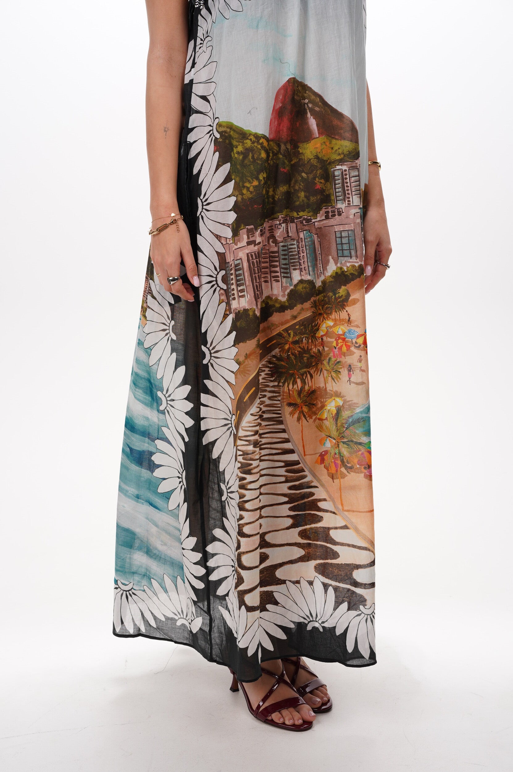 FARM RIO Dress Copacabana beach multicolored maxi