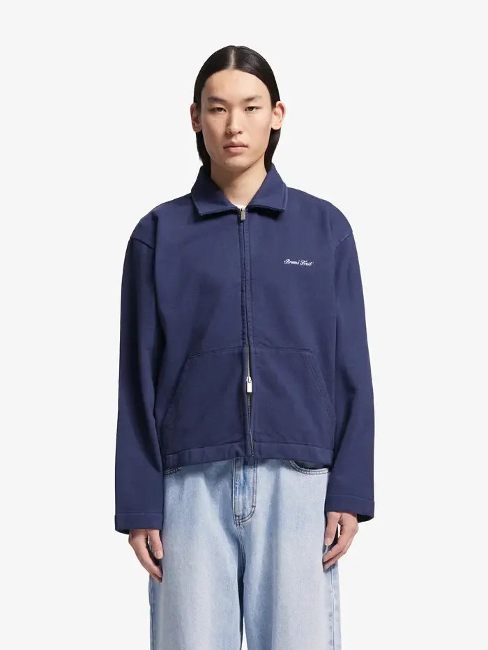 BRAMS FRUIT Pull Script Logo Full Zip - Navy