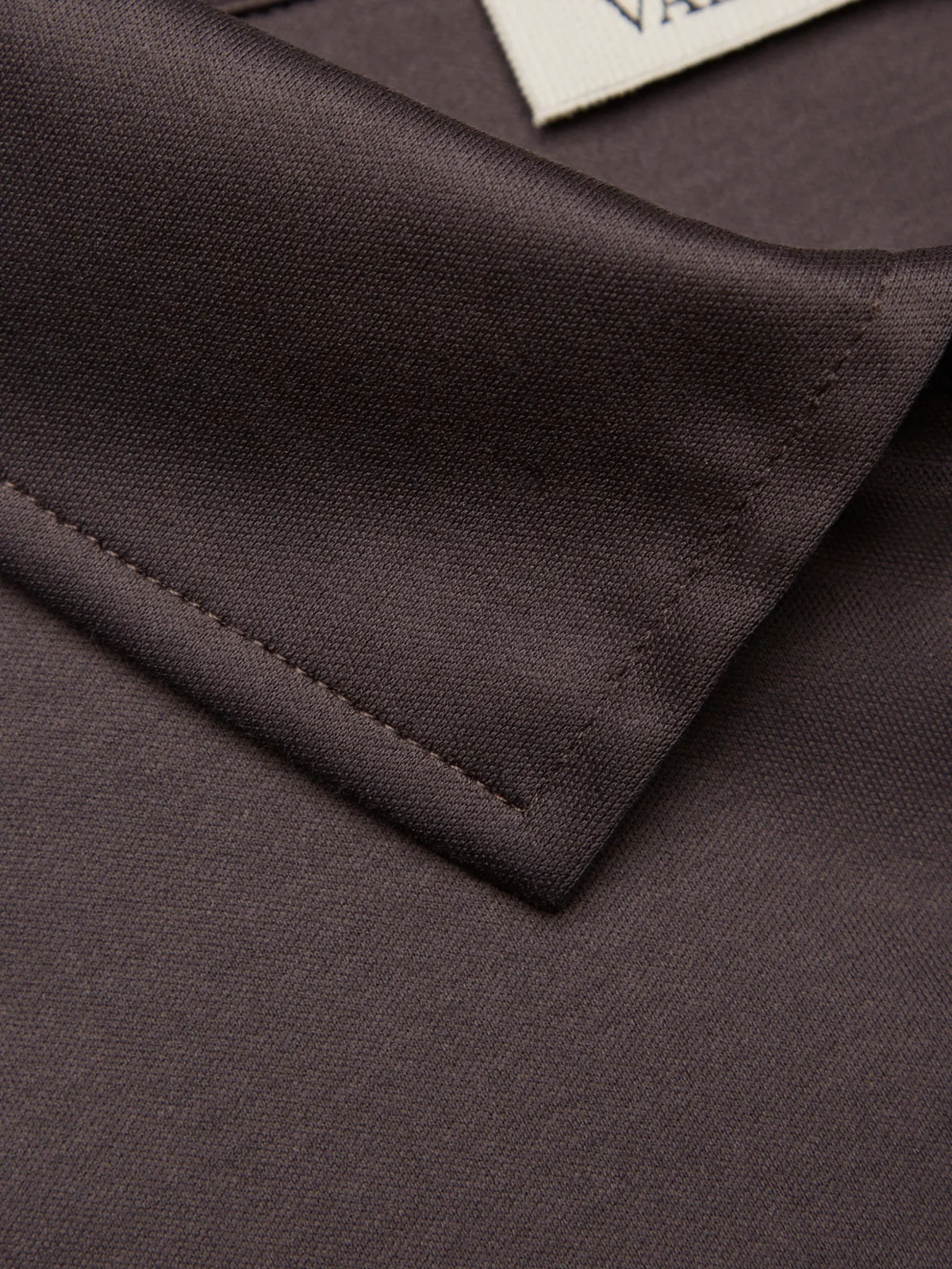 VALENZA Polo Supima Polo Zip Collar L/S Ebony Brown