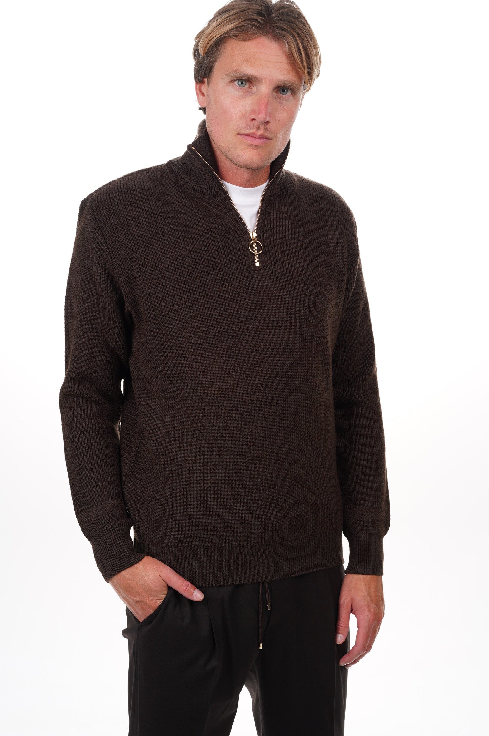 PAUL & SHARK Pull Shark tag tech wool half zip sweater 