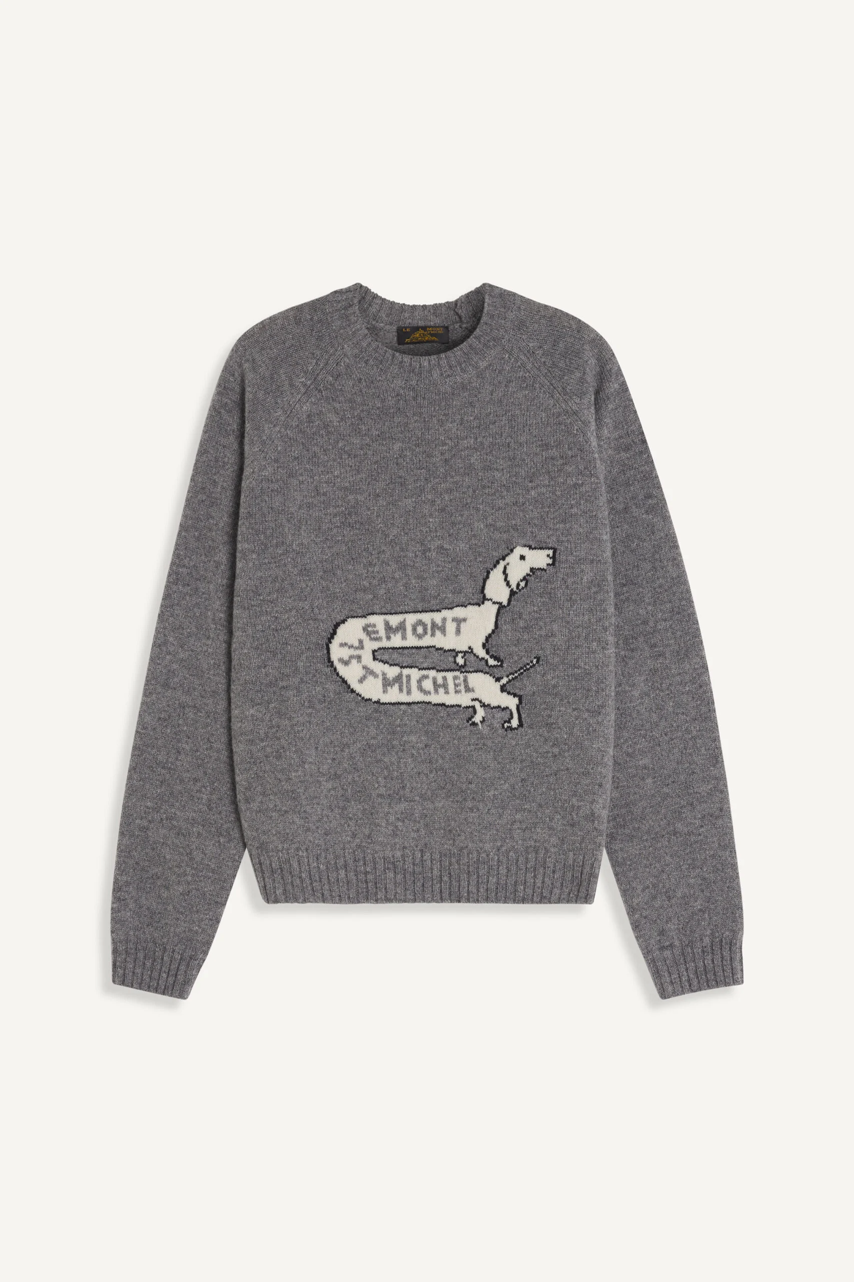 Le Mont Saint Michel Pull Striker Dog Intarsia Sweater