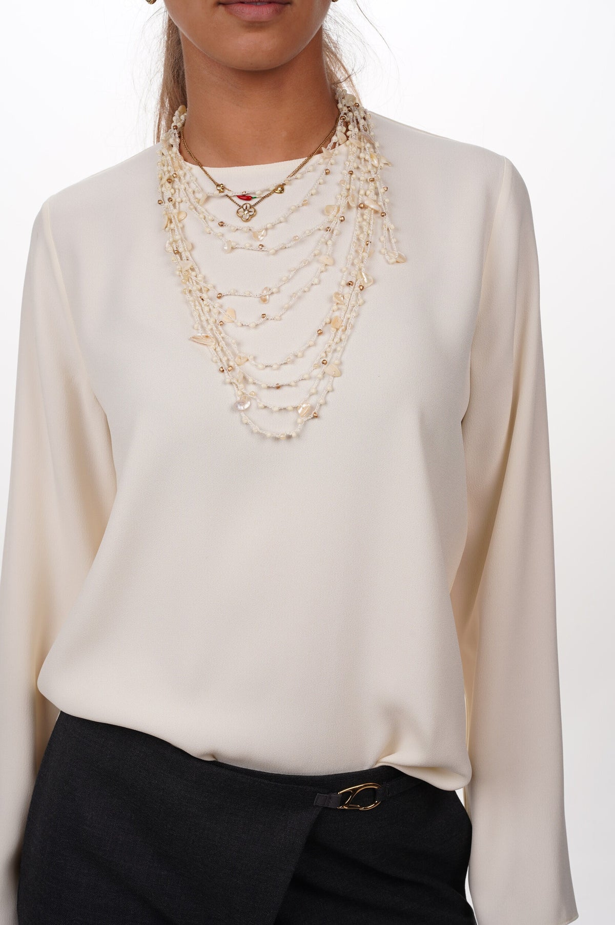FORTE FORTE Top Matte envers satin long sleeves