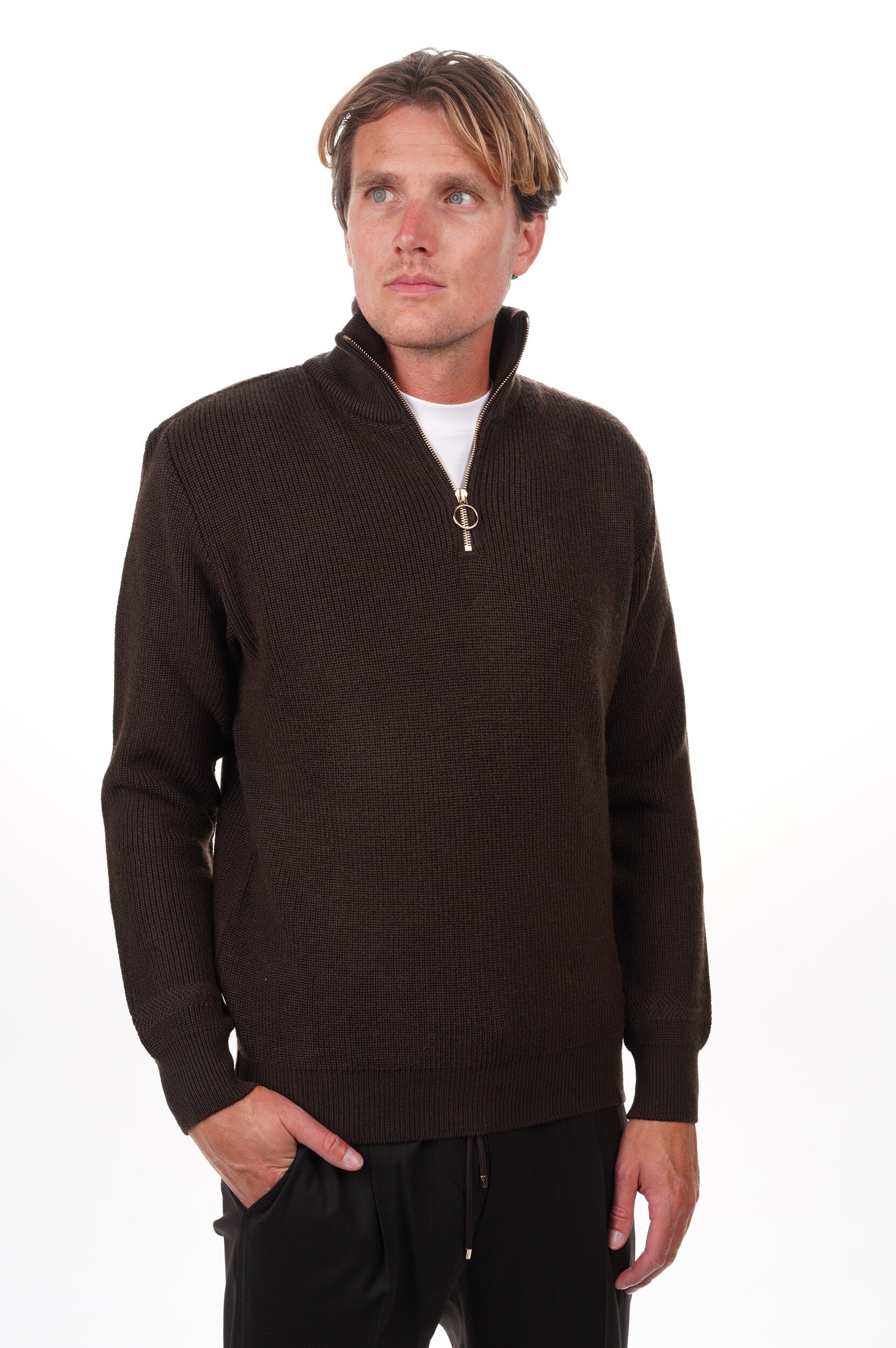 PAUL & SHARK Pull Shark tag tech wool half zip sweater 
