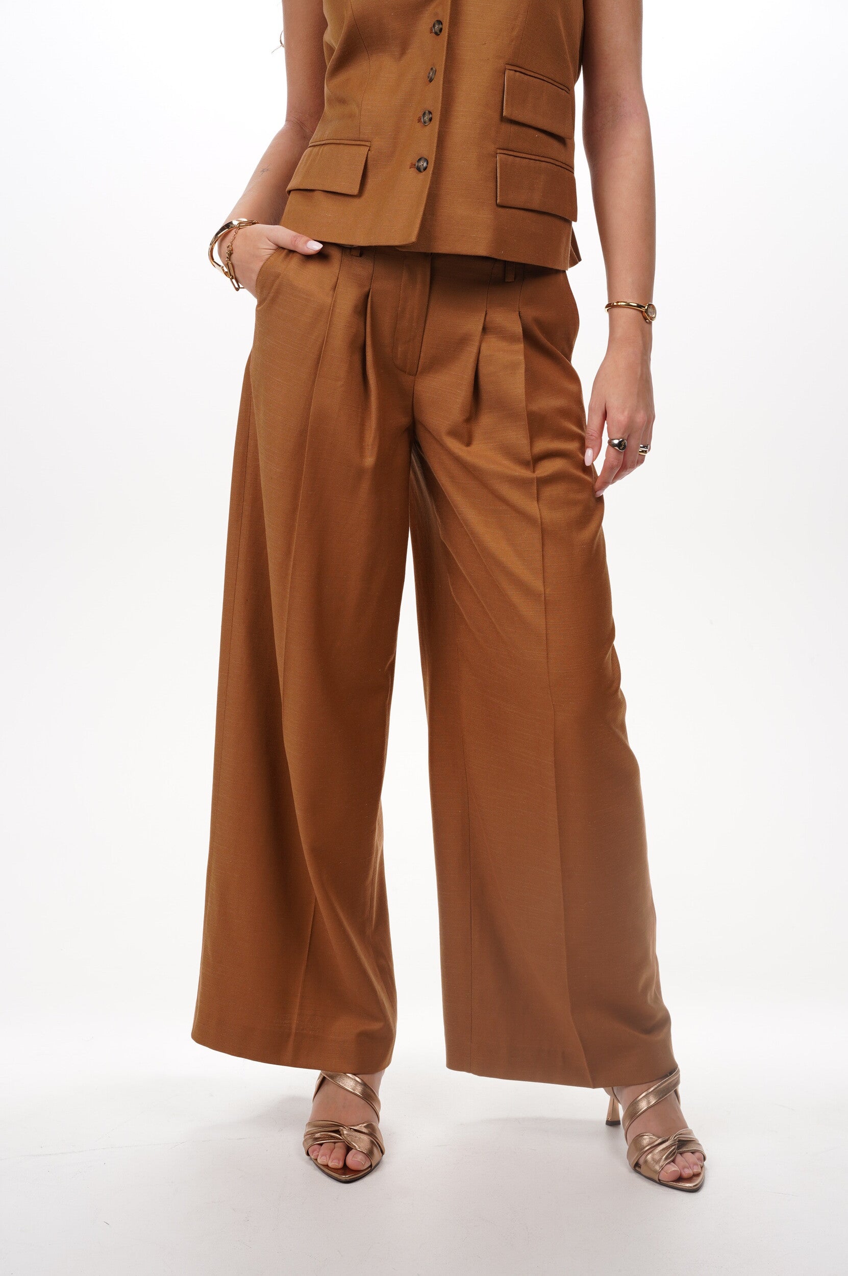 HERSKIND Trousers Lotus mid waist 