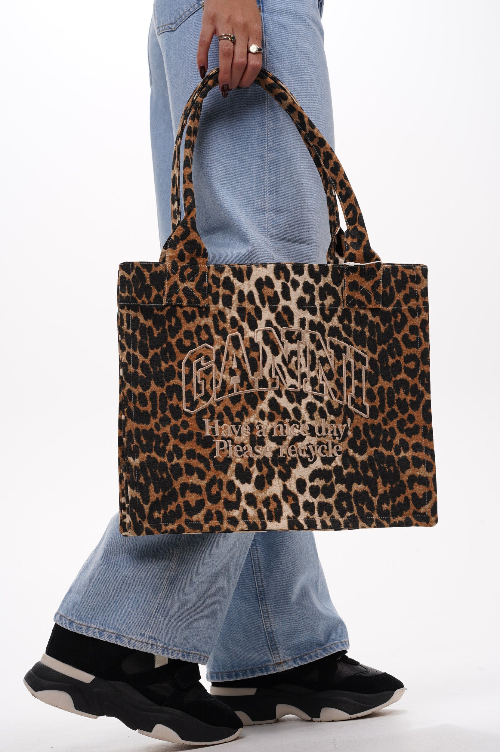 GANNI Bag Large easy shopper print