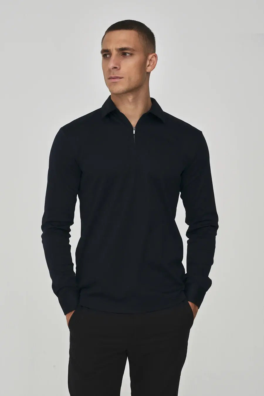 VALENZA Polo PoloZip L/S Navy
