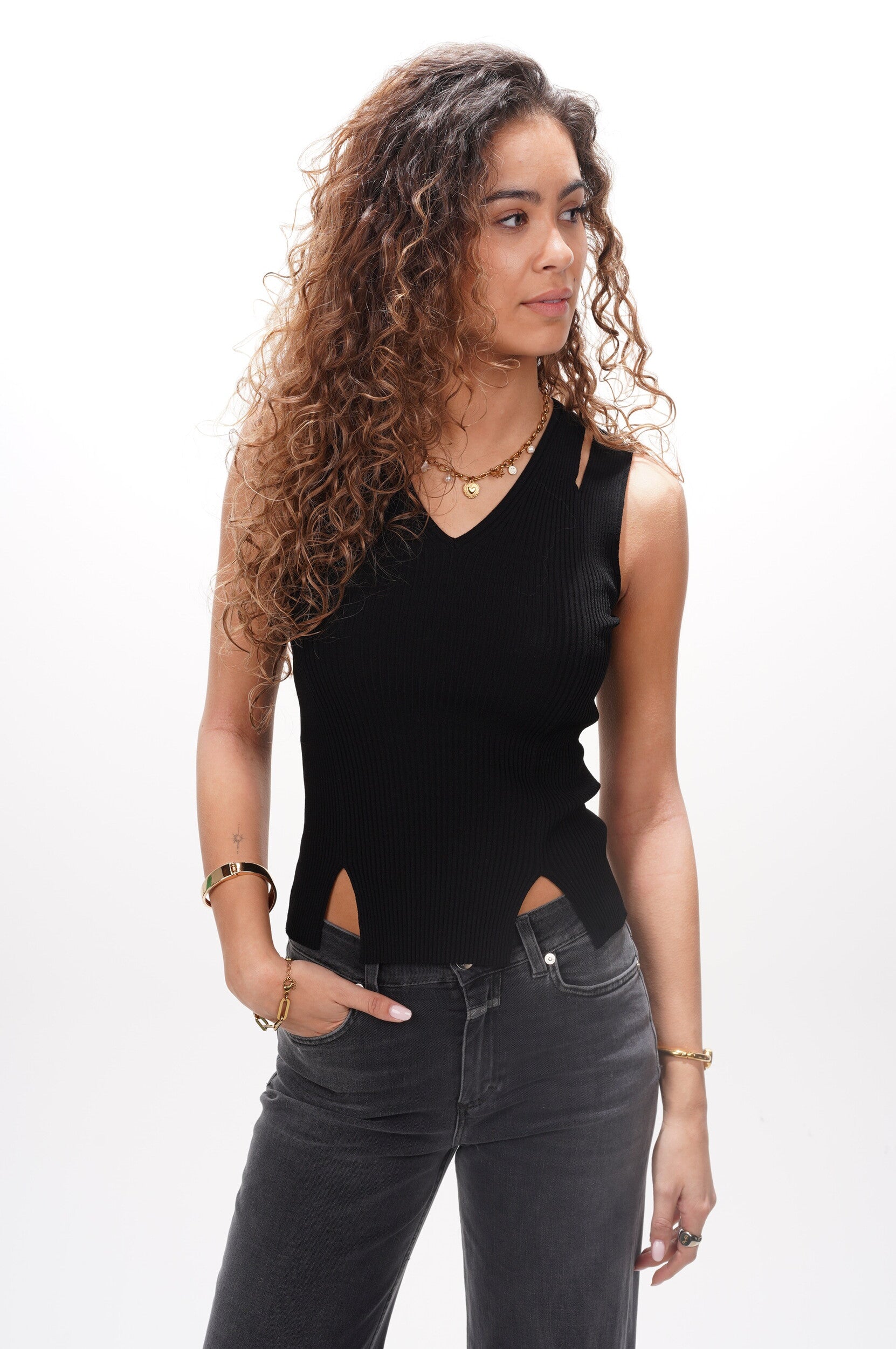 ROBERTO COLLINA Top Canotta cut out