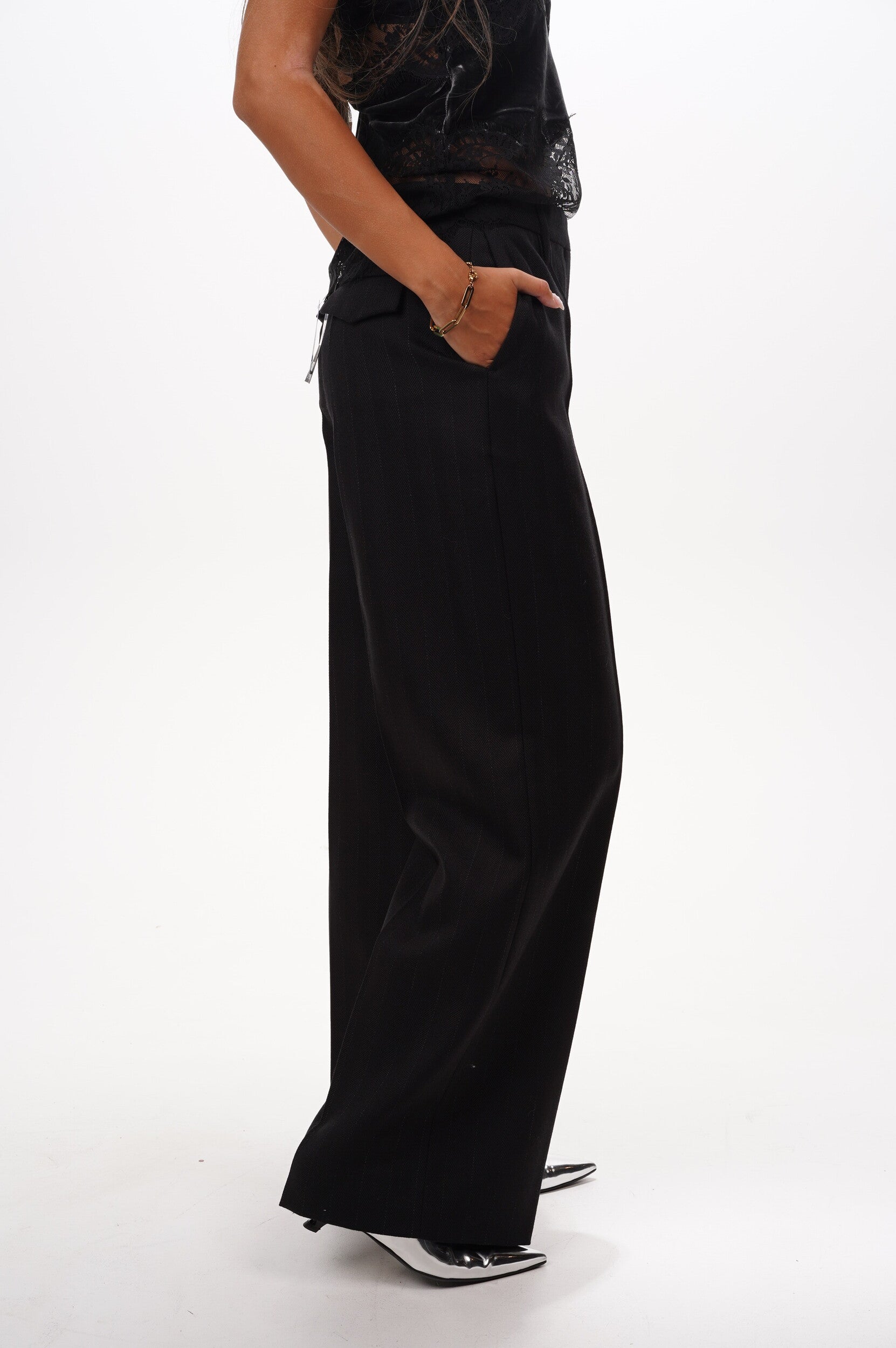 HERSKIND Trousers Powel wool low waist 