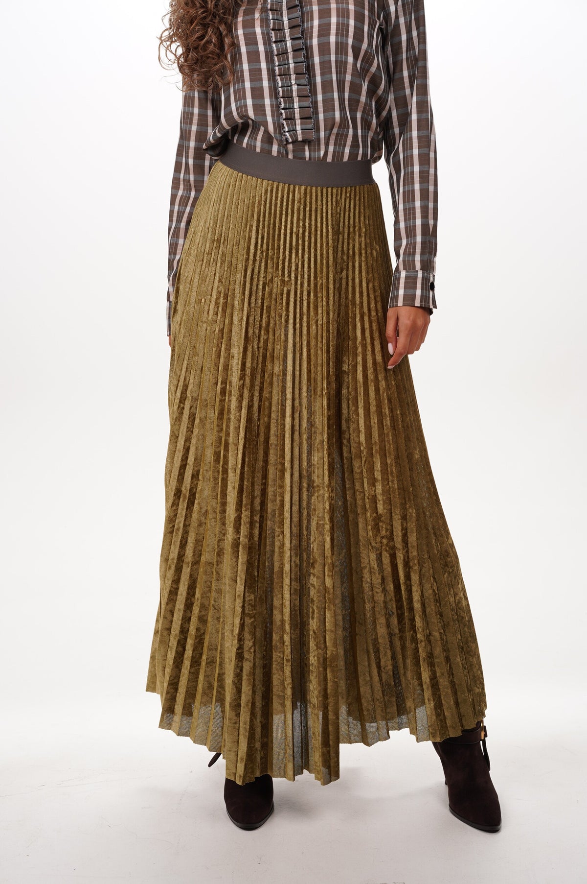 FORTE FORTE Skirt Soleil plisse flocked stretch tulle midi