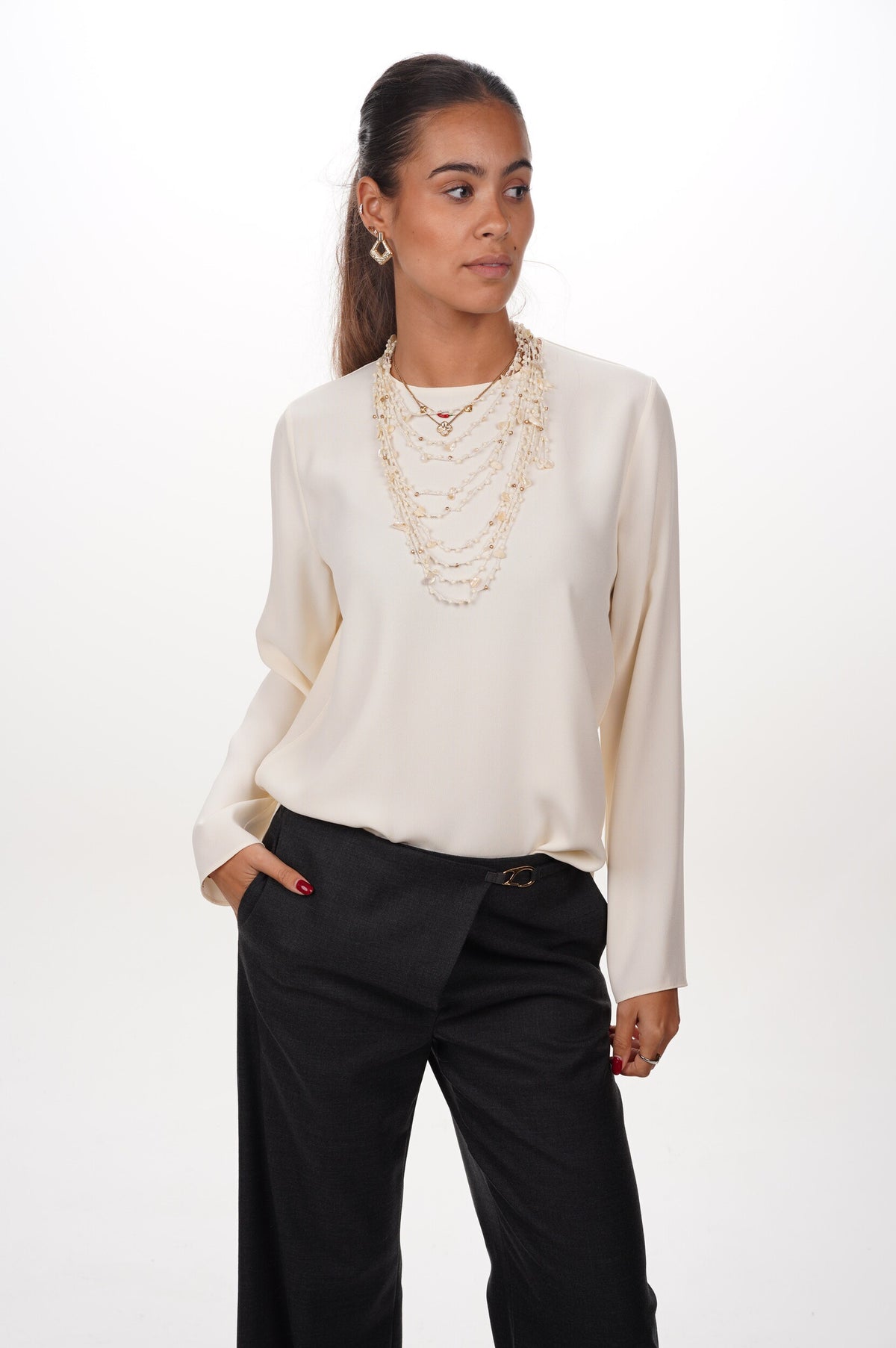 FORTE FORTE Top Matte envers satin long sleeves