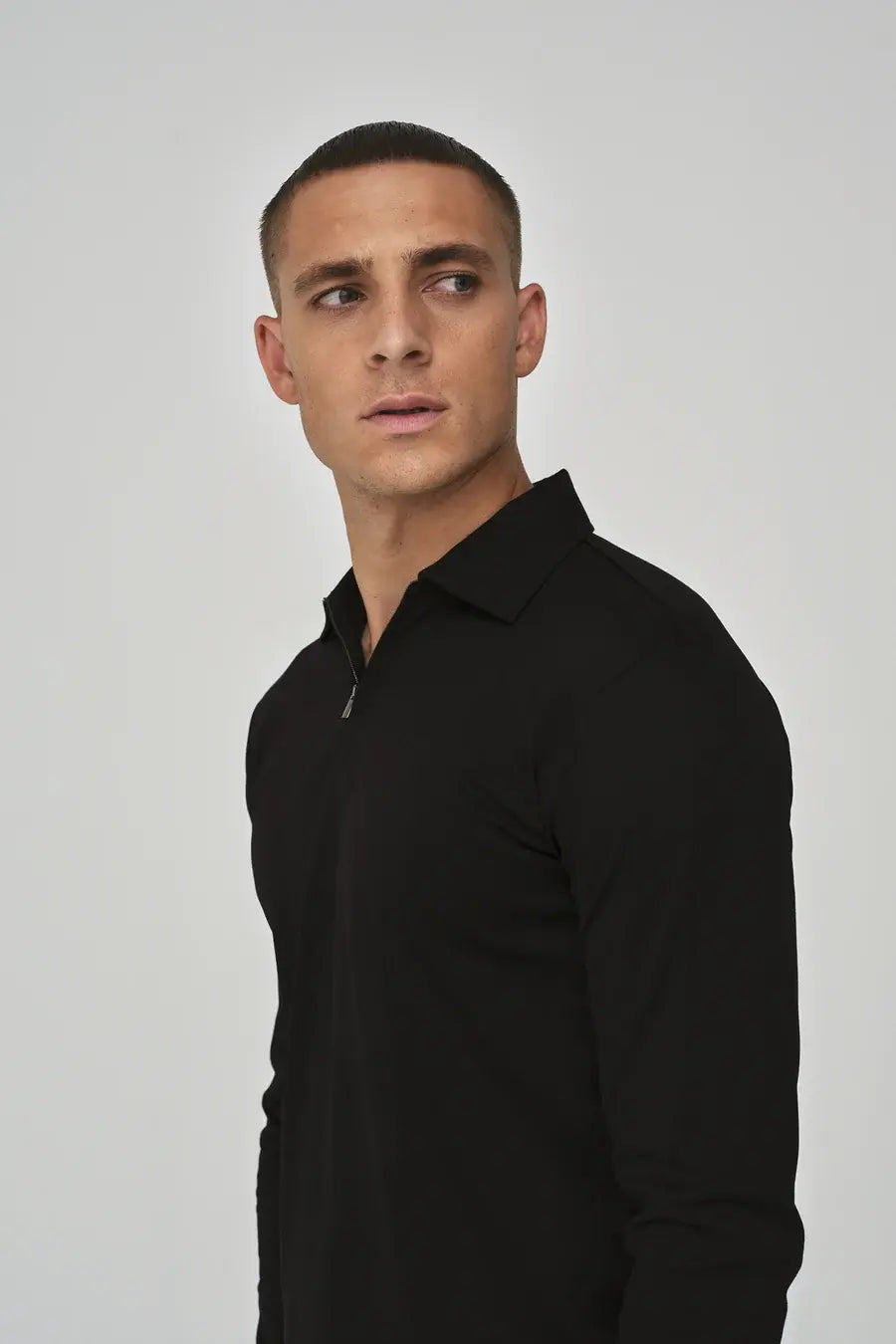 VALENZA Polo PoloZip L/S Black