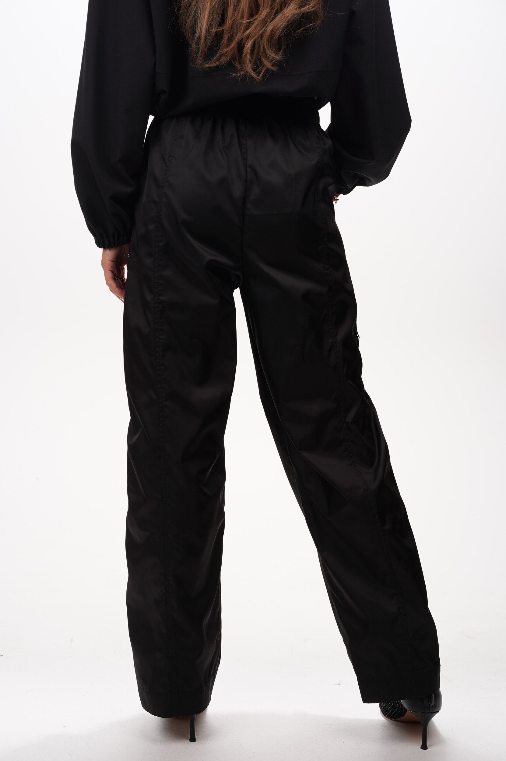 GANNI Trousers Duchesse nylon oversized elasticated 