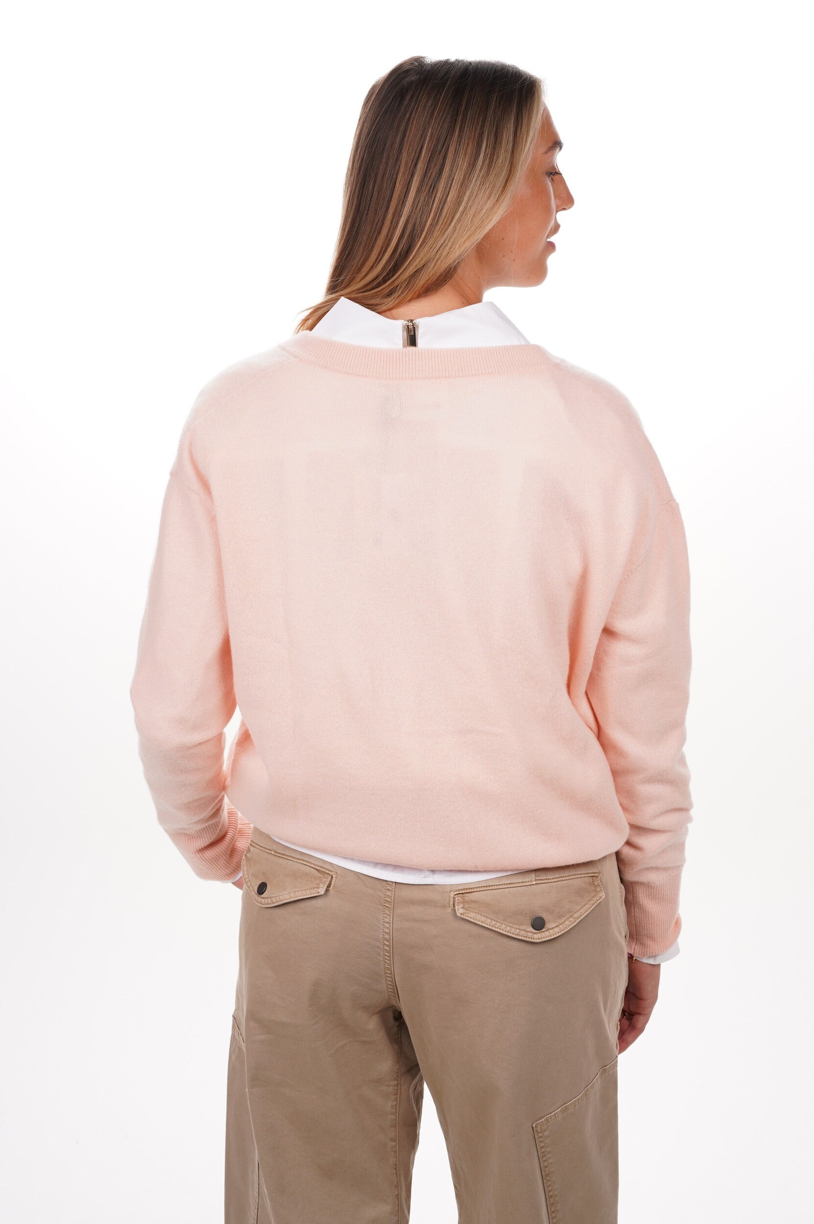 L'ÃME Pull V-neck LS powder puff