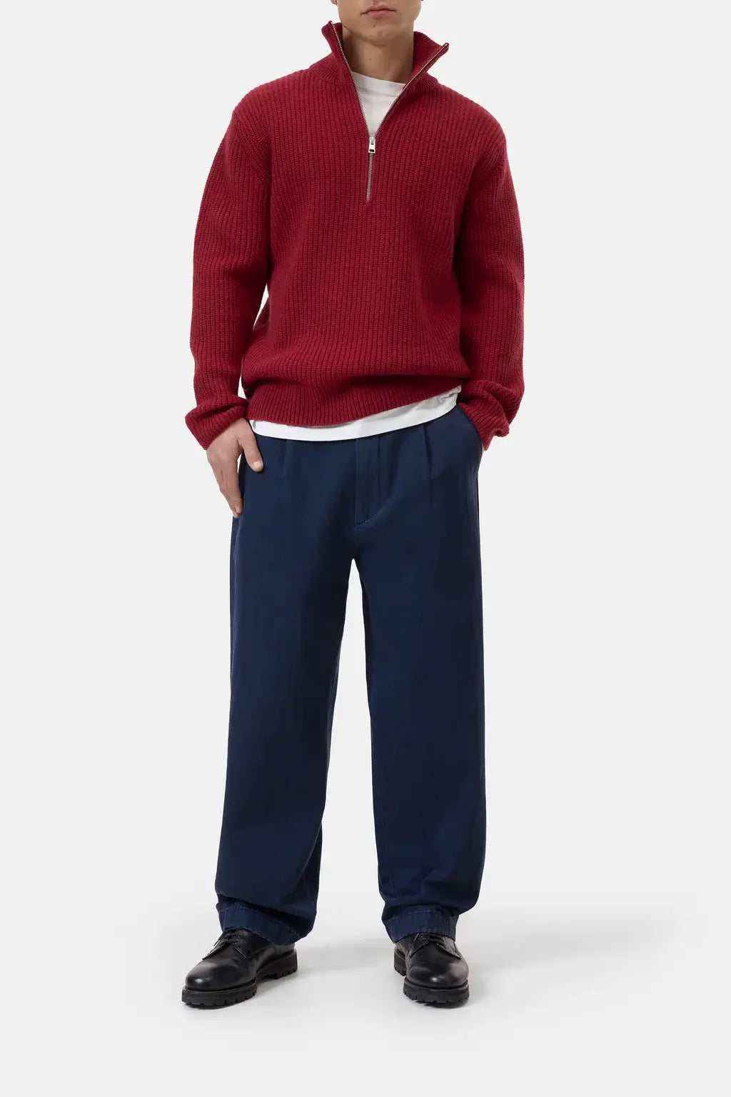 CLOSED Pull Zipped jumper Crimson Red  