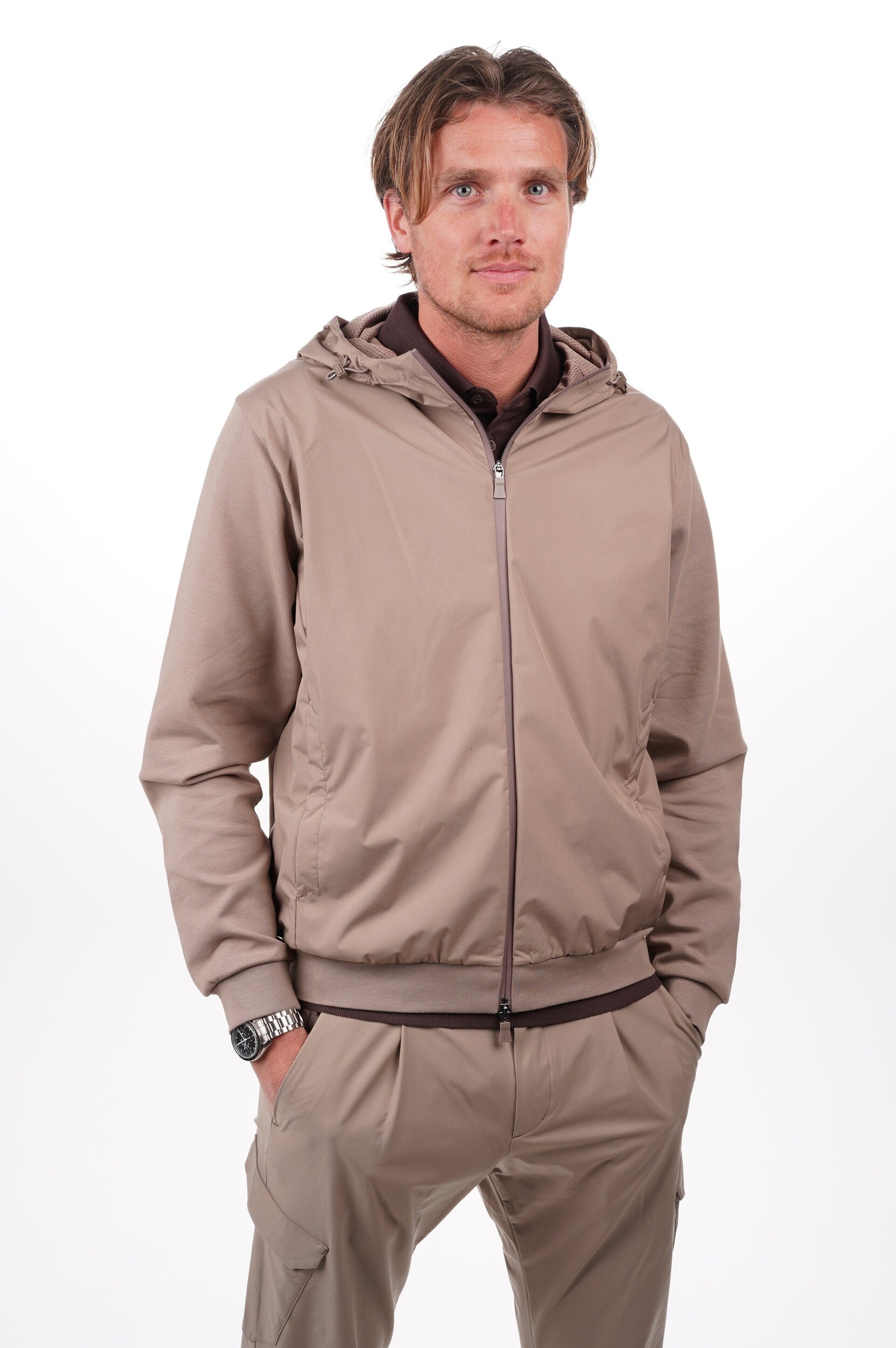 HERNO Cardigan Men's Knitted Cardigan Taupe